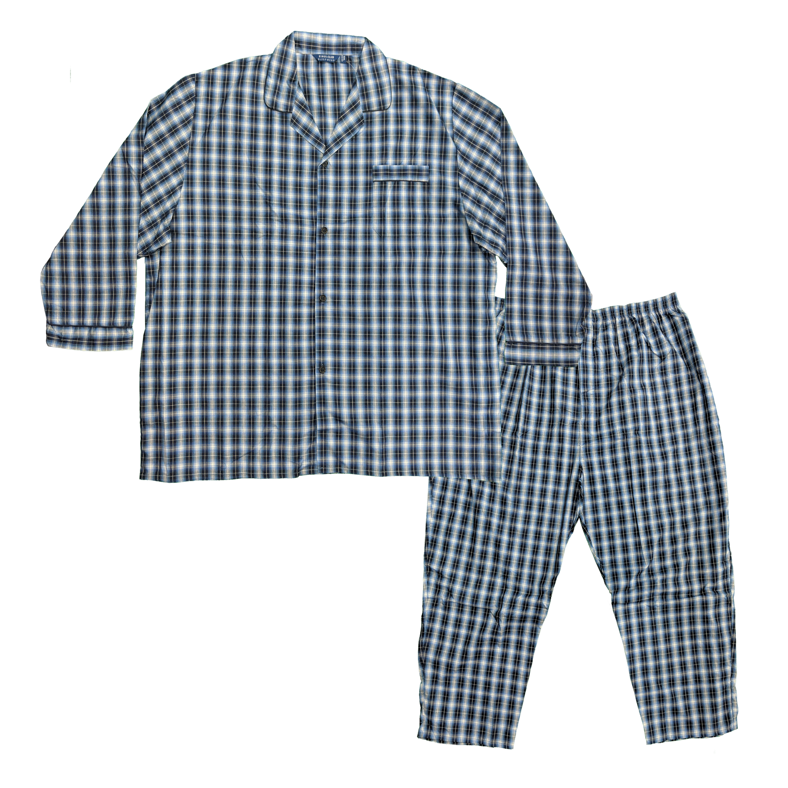 Kings Club PJs (Shirt & Trousers) - 257039 - Blue Check