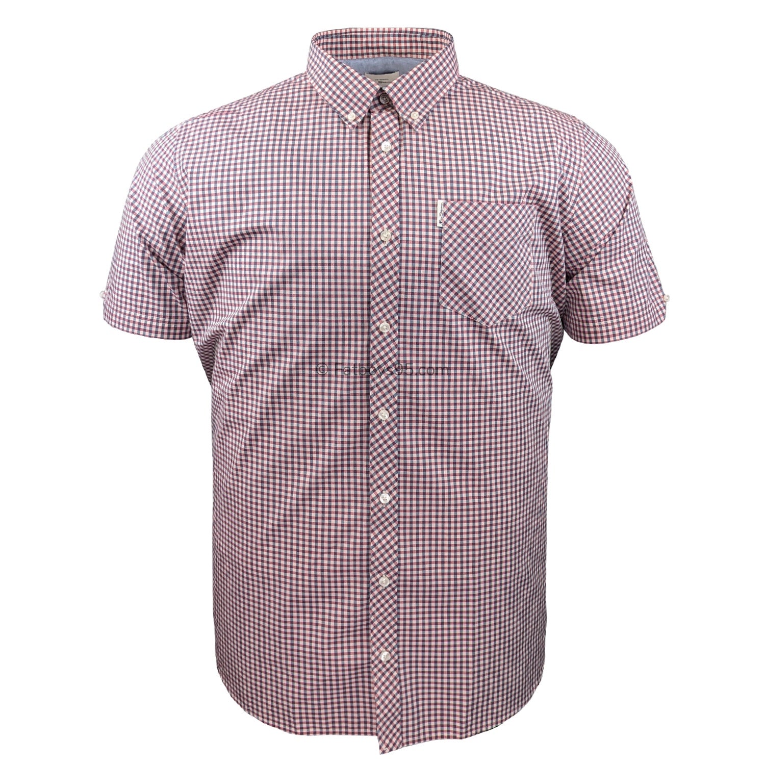 Ben Sherman Signature Core Gingham S/S Shirt - 0059142IL - Scarlet 1