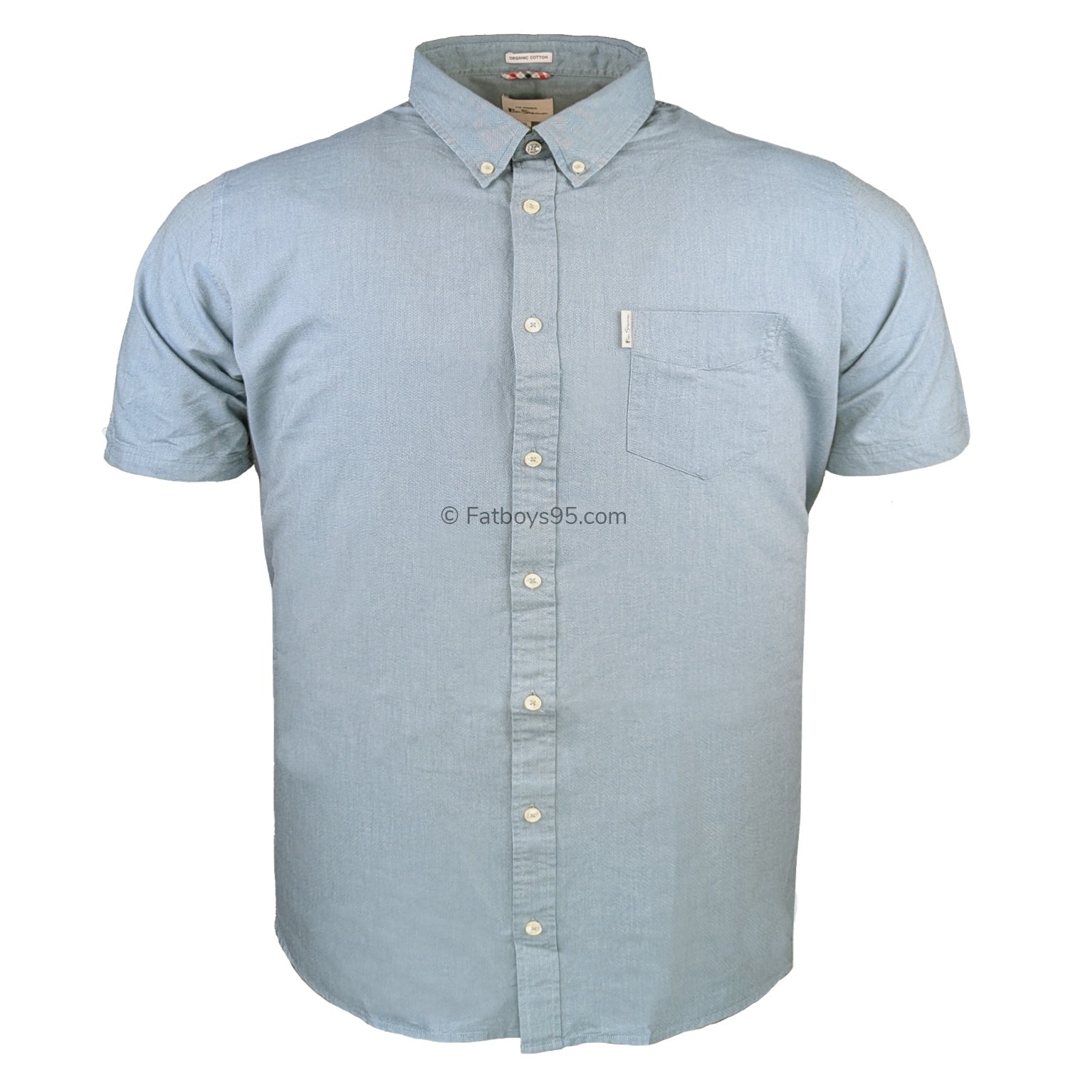 Ben Sherman S/S Oxford Shirt - 0065095IL - Blue Shadow 1