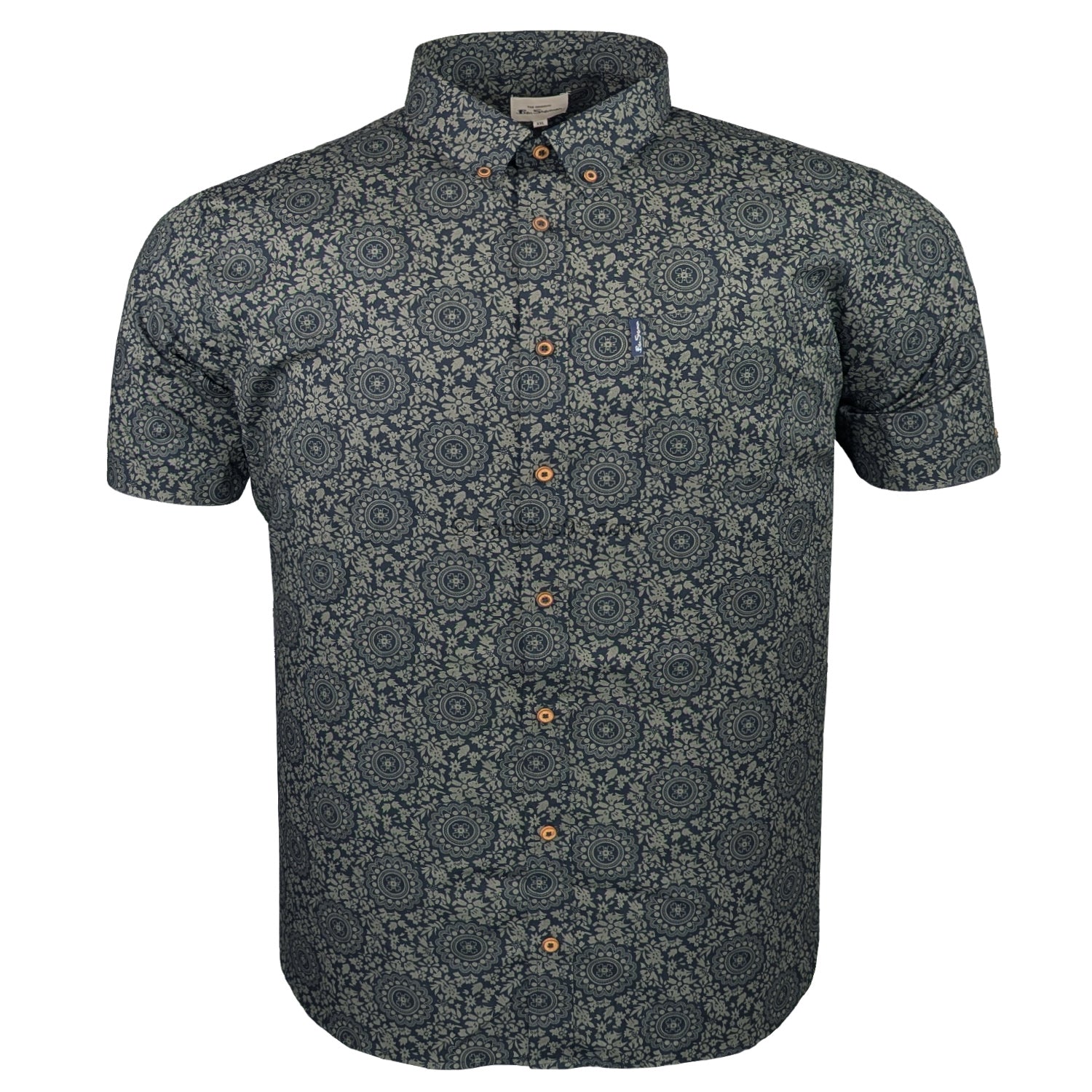 Ben Sherman S/S Shirt - 0066662IL - Dark Khaki 1