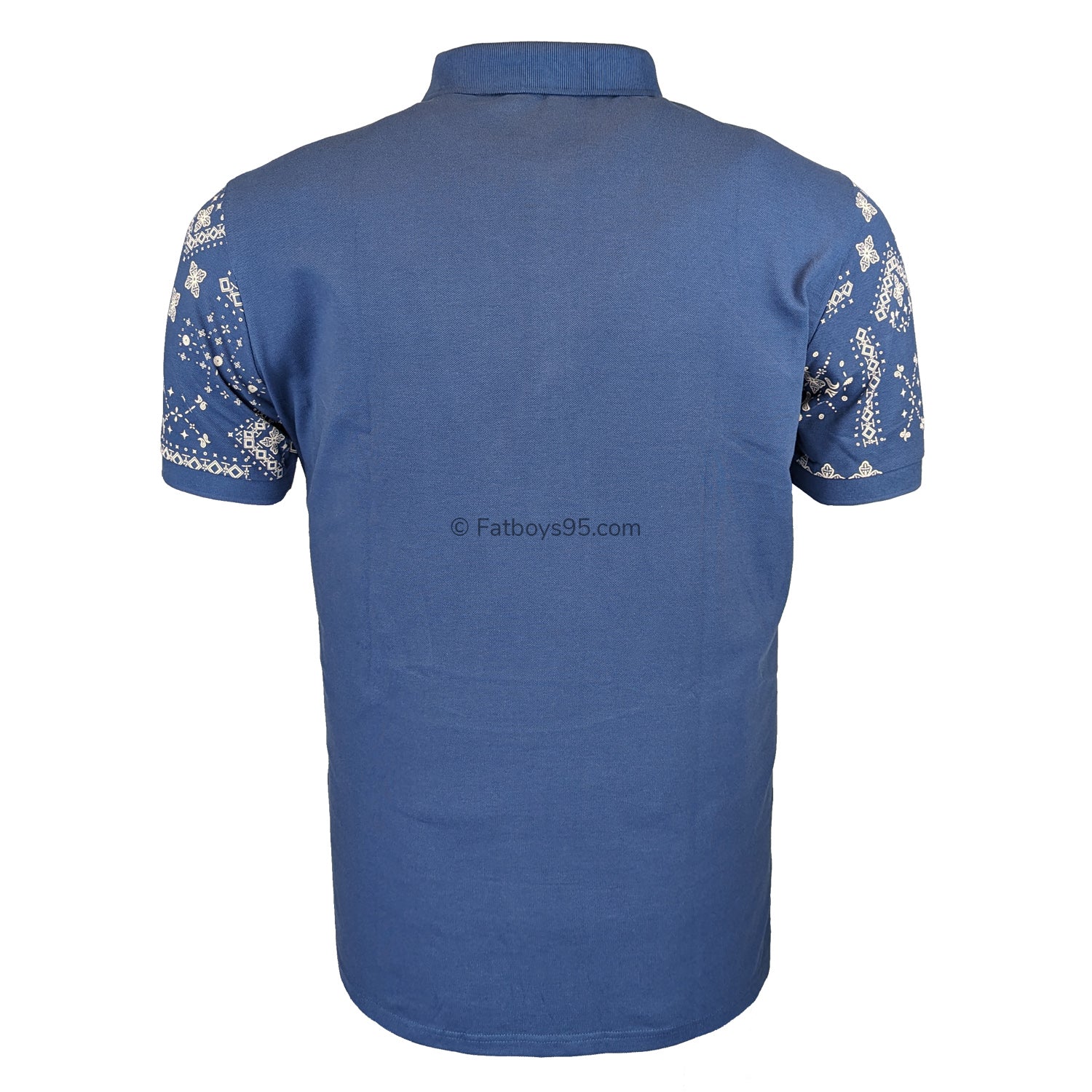 Ben Sherman Geo Print Polo - 0070757IL - Blue Denim 3