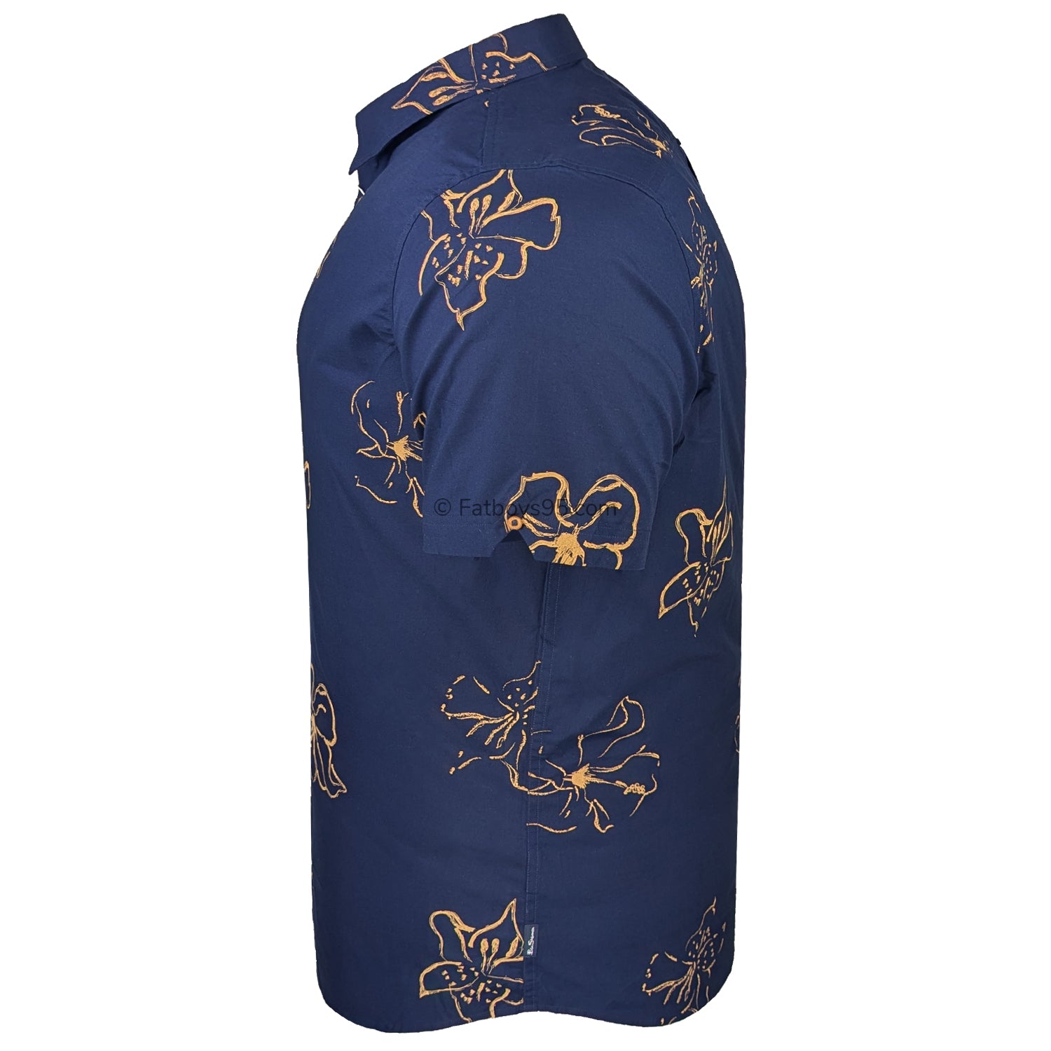 Ben Sherman S/S Floral Print Shirt - 0071108IL - Marine 4