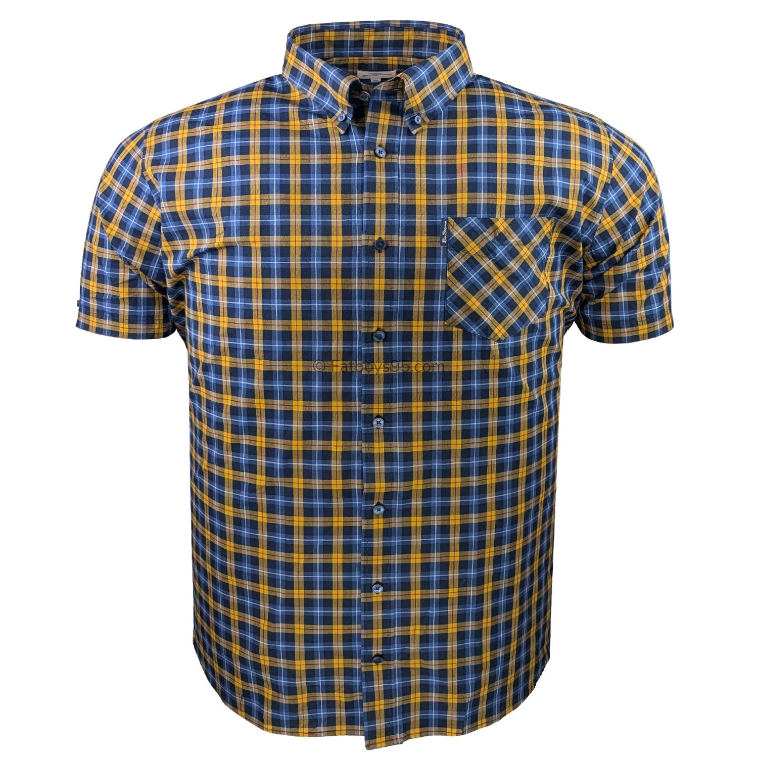 Ben Sherman S/S Gingham Check Shirt - 0071133IL - Gold 1