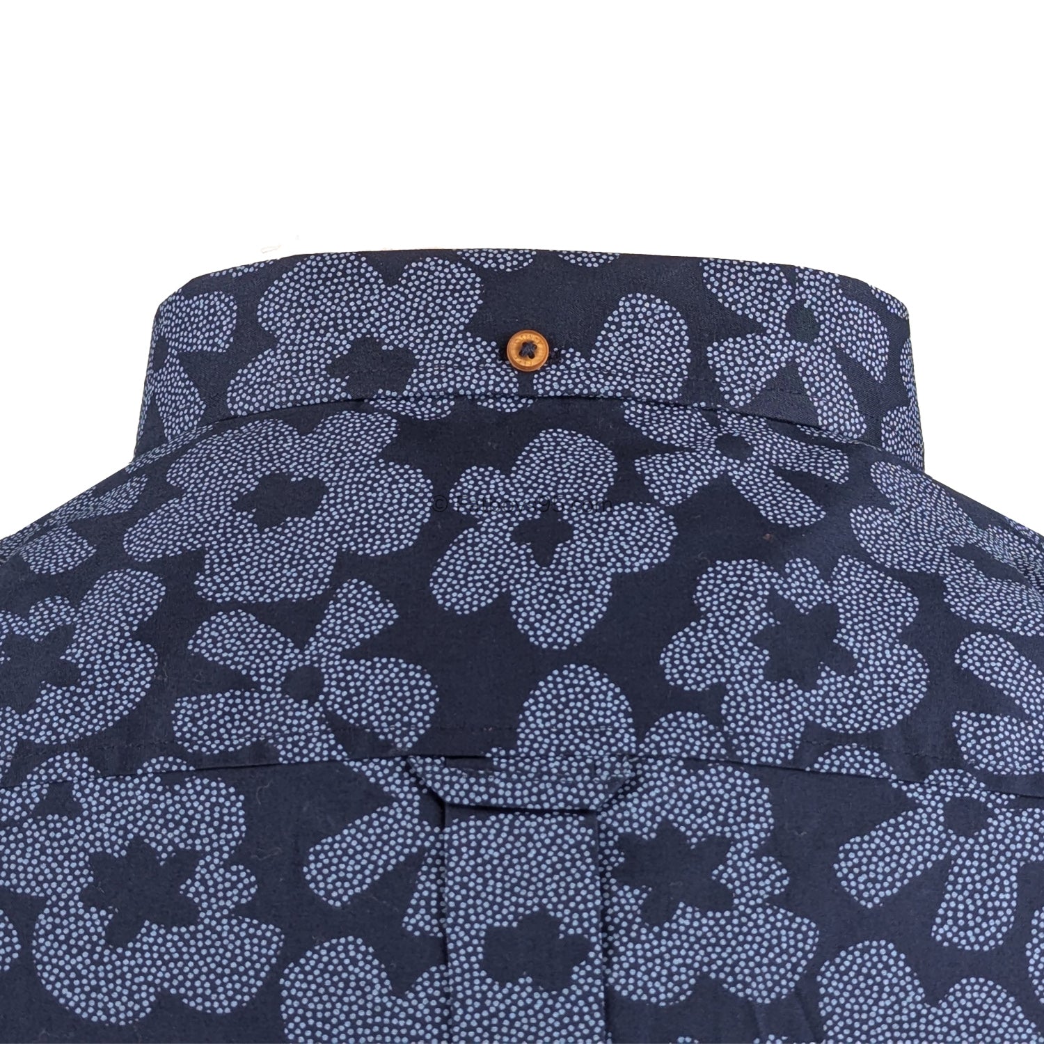 Ben Sherman Stipple Floral Print S/S Shirt - 1012432IL - Dark Navy 5