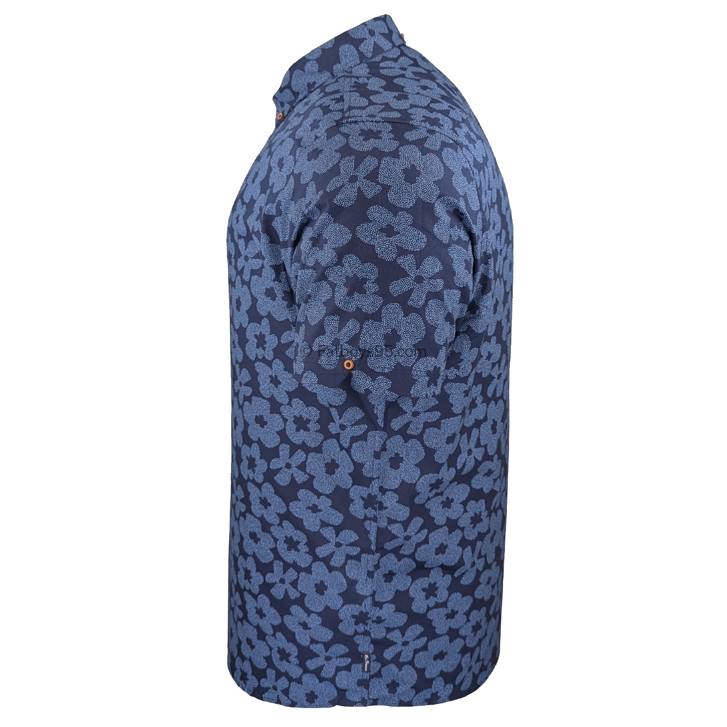 Ben Sherman Stipple Floral Print S/S Shirt - 1012432IL - Dark Navy 6