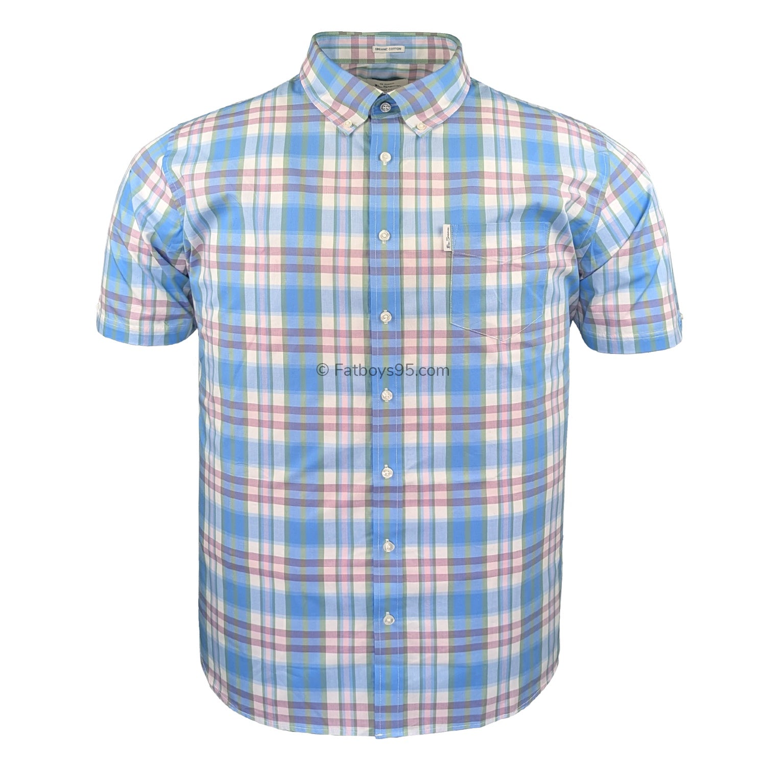 Ben Sherman Irregular Check S/S Shirt - 1012457IL - Glacier 1