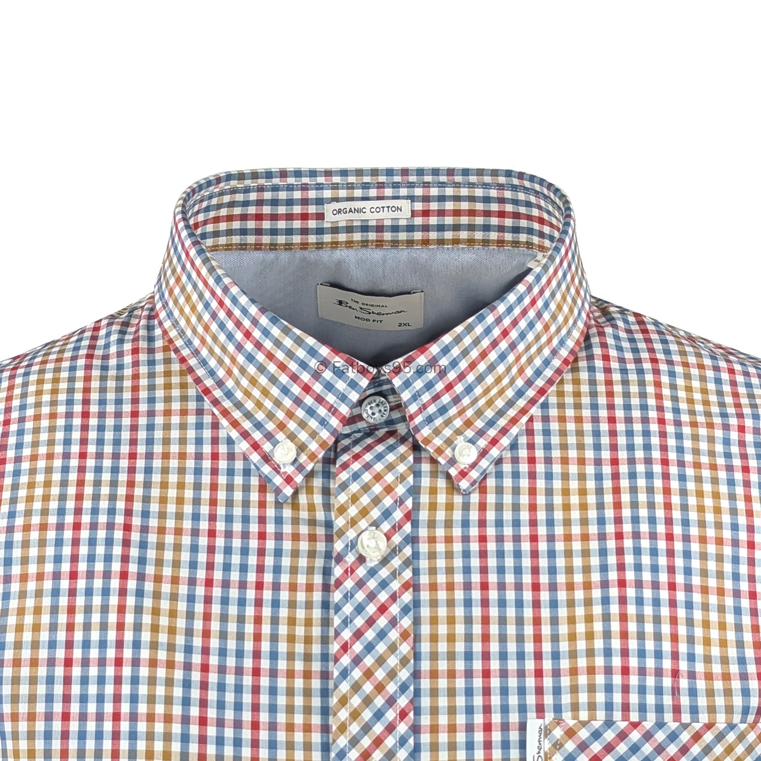 Ben Sherman Mini Gingham S/S Shirt - 1012460IL - Snow White 2