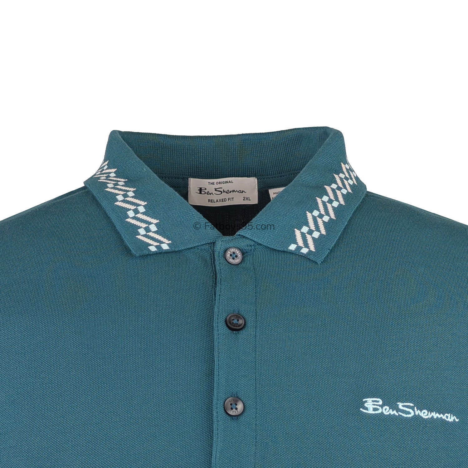 Ben Sherman Collar Interest Polo - 1013054IL - Teal