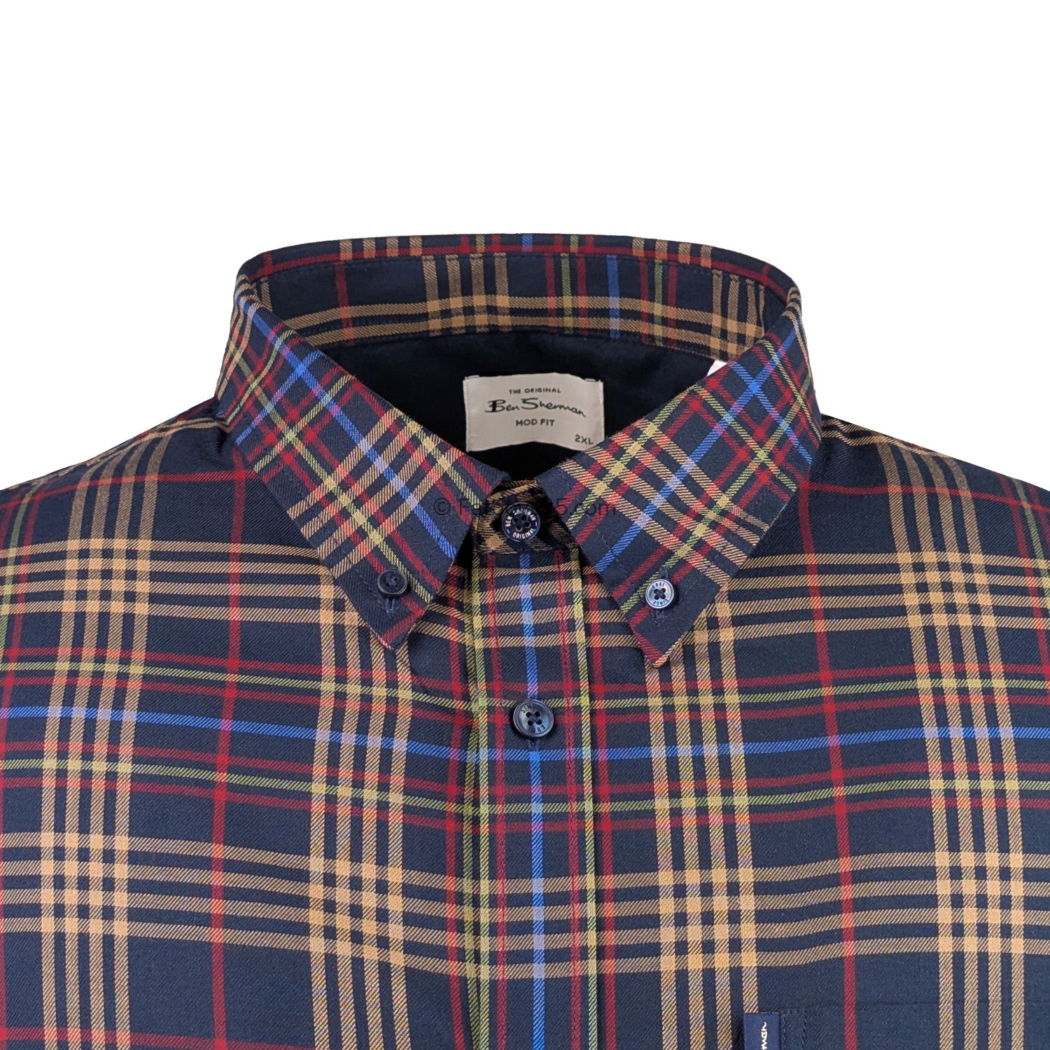 Ben Sherman Multi Check L/S Shirt - 1013099IL - Dark Navy 2