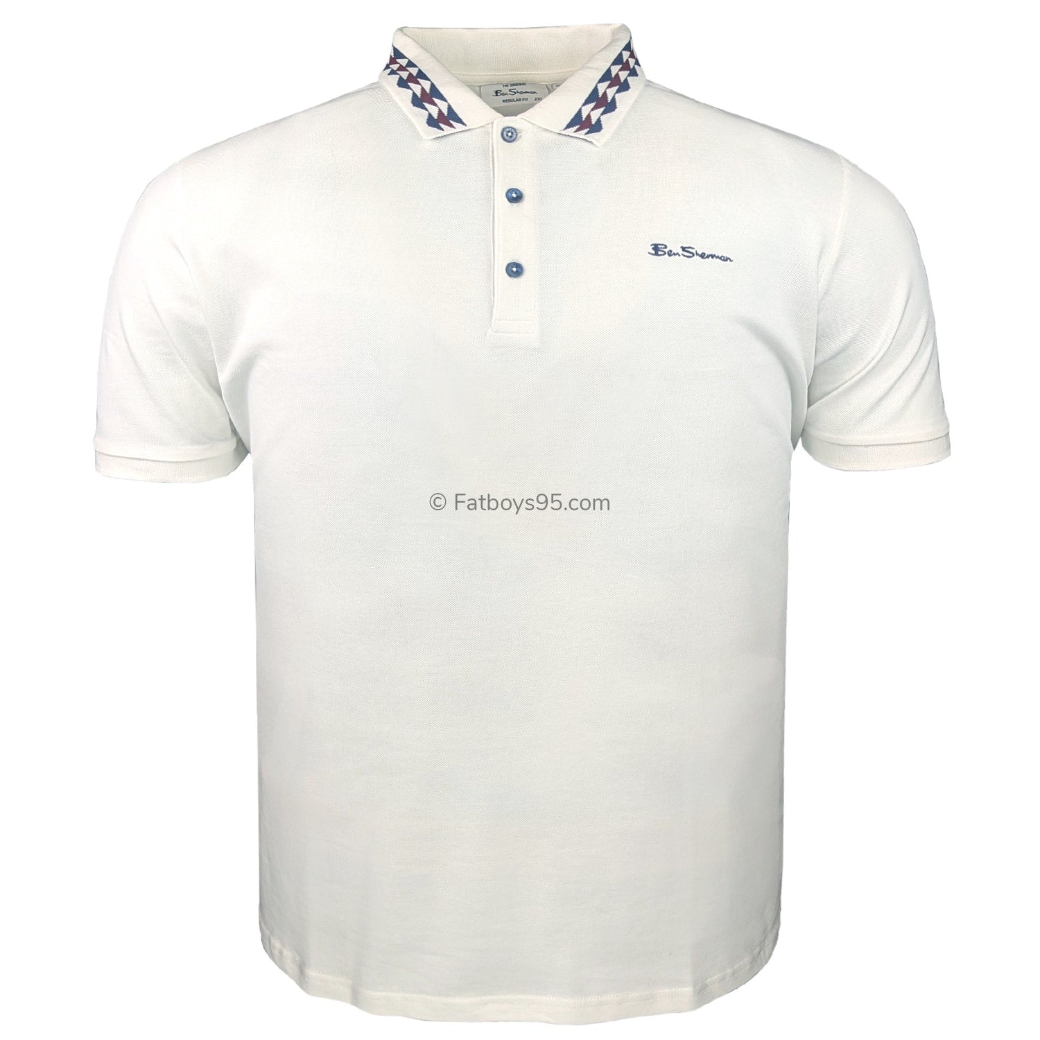 Ben Sherman Collar Interest Polo - 1013500IL - Snow White 1