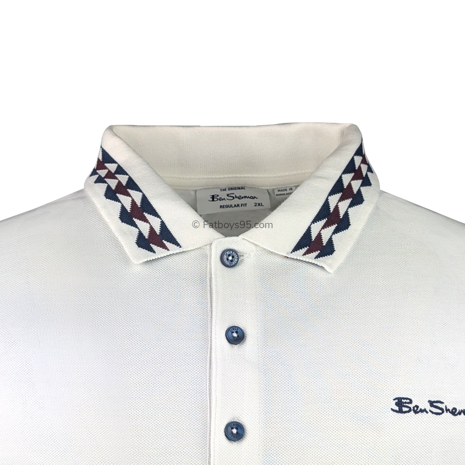 Ben Sherman Collar Interest Polo - 1013500IL - Snow White 2