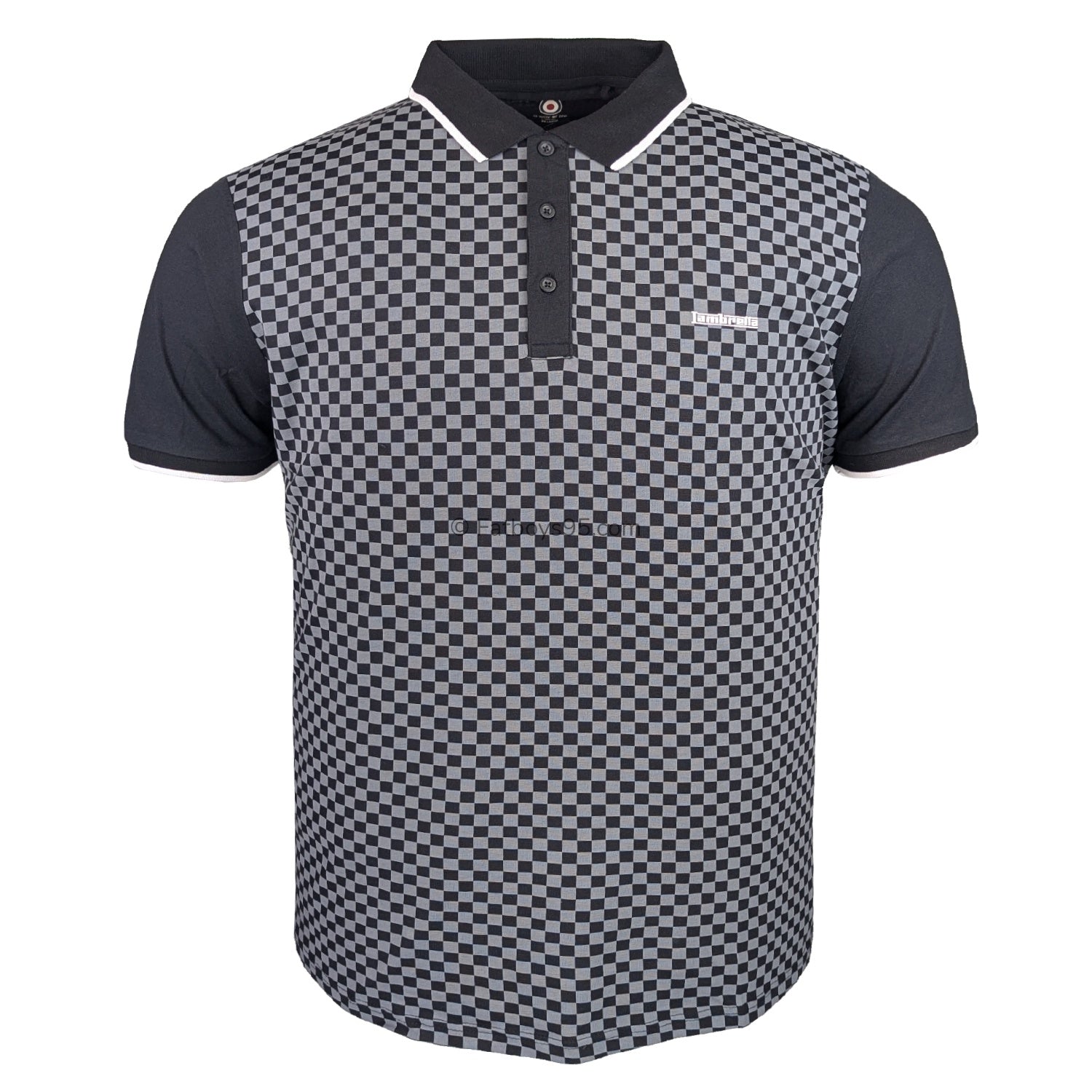 Lambretta Two Tone AOP Polo - LB1224 - Black / Grey 1