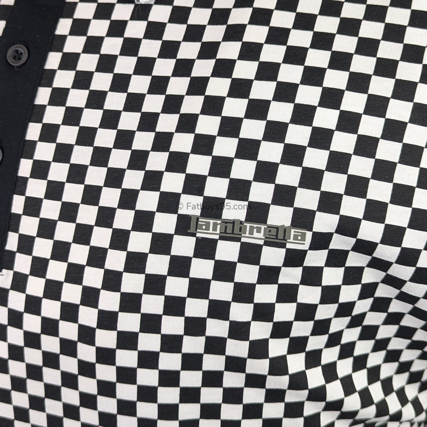 Lambretta Two Tone AOP Polo - LB1224 - Black / White 3