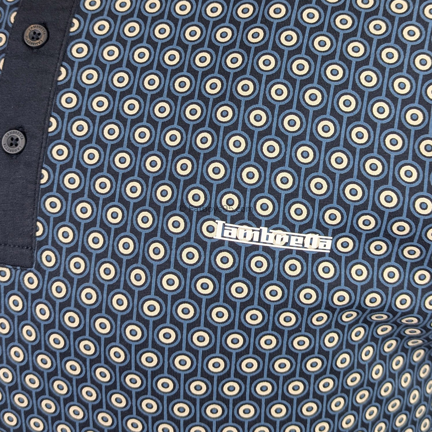 Lambretta GEO Roundel Polo - LB1229 - Navy / Silver 3