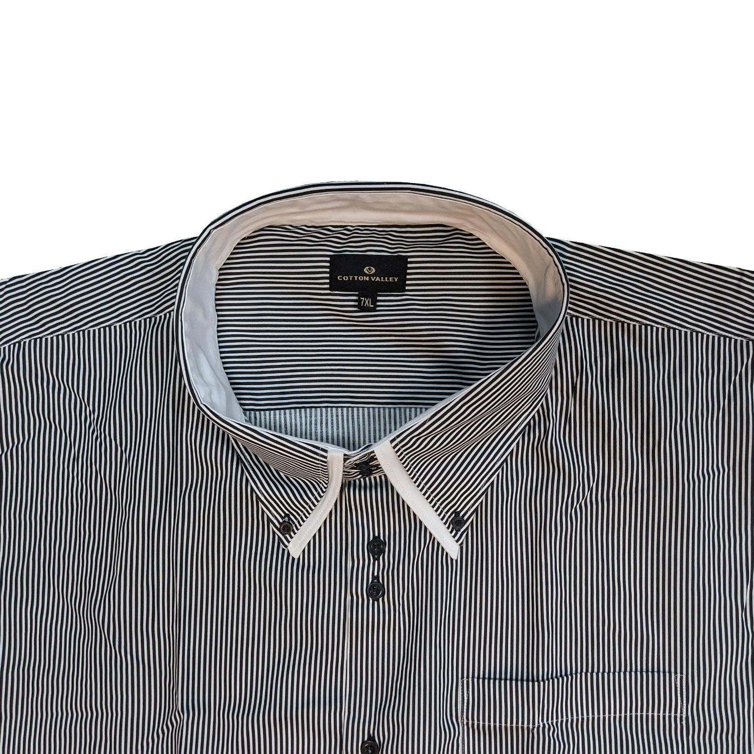 Cotton Valley L/S Stripe Shirt - 15514 - Black / White