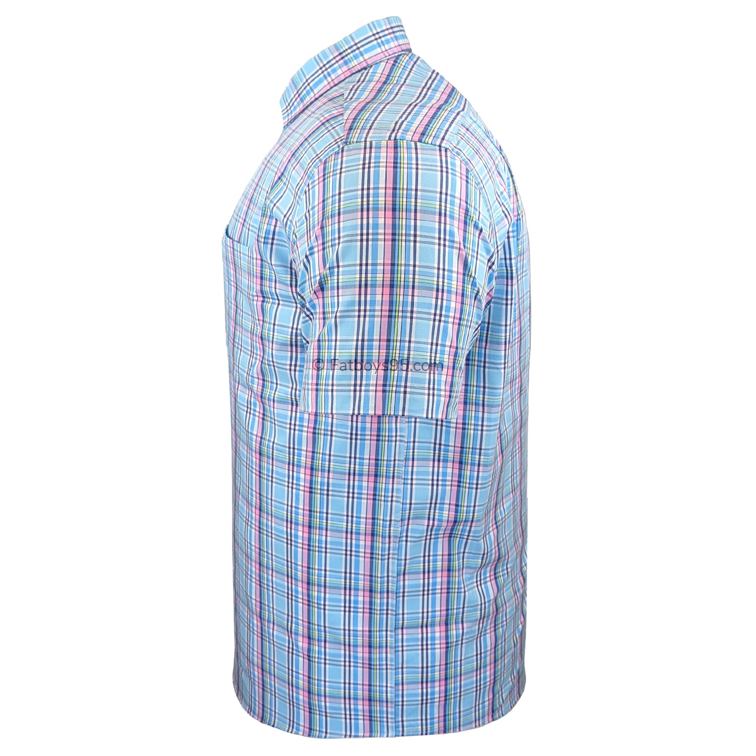 Double Two Check S/S Shirt - DTLS1260 - Aqua 5