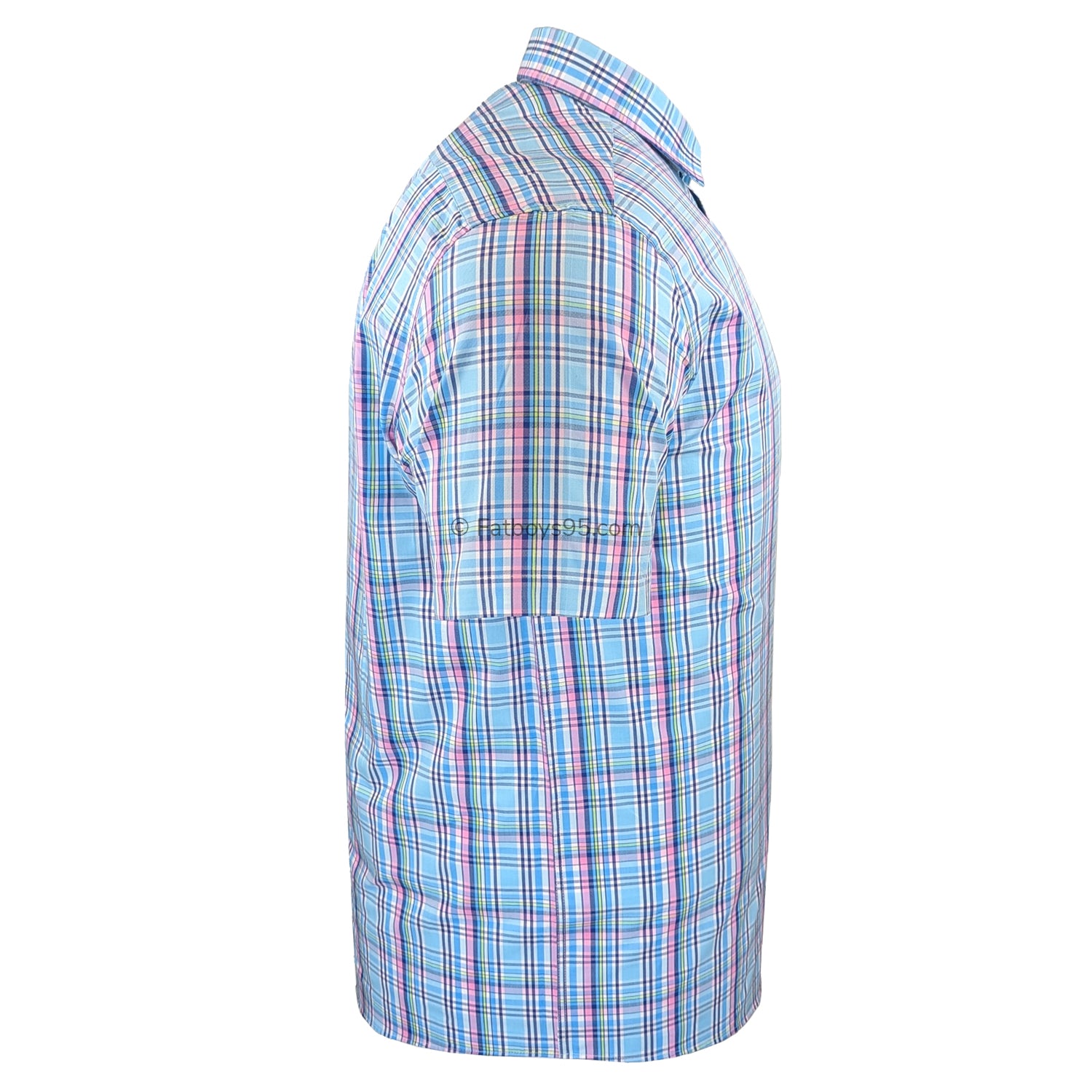 Double Two Check S/S Shirt - DTLS1260 - Aqua 6