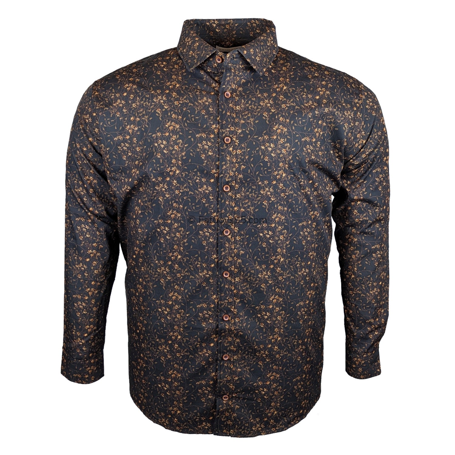 Double Two Floral L/S Shirt - GS4209 - Black 2
