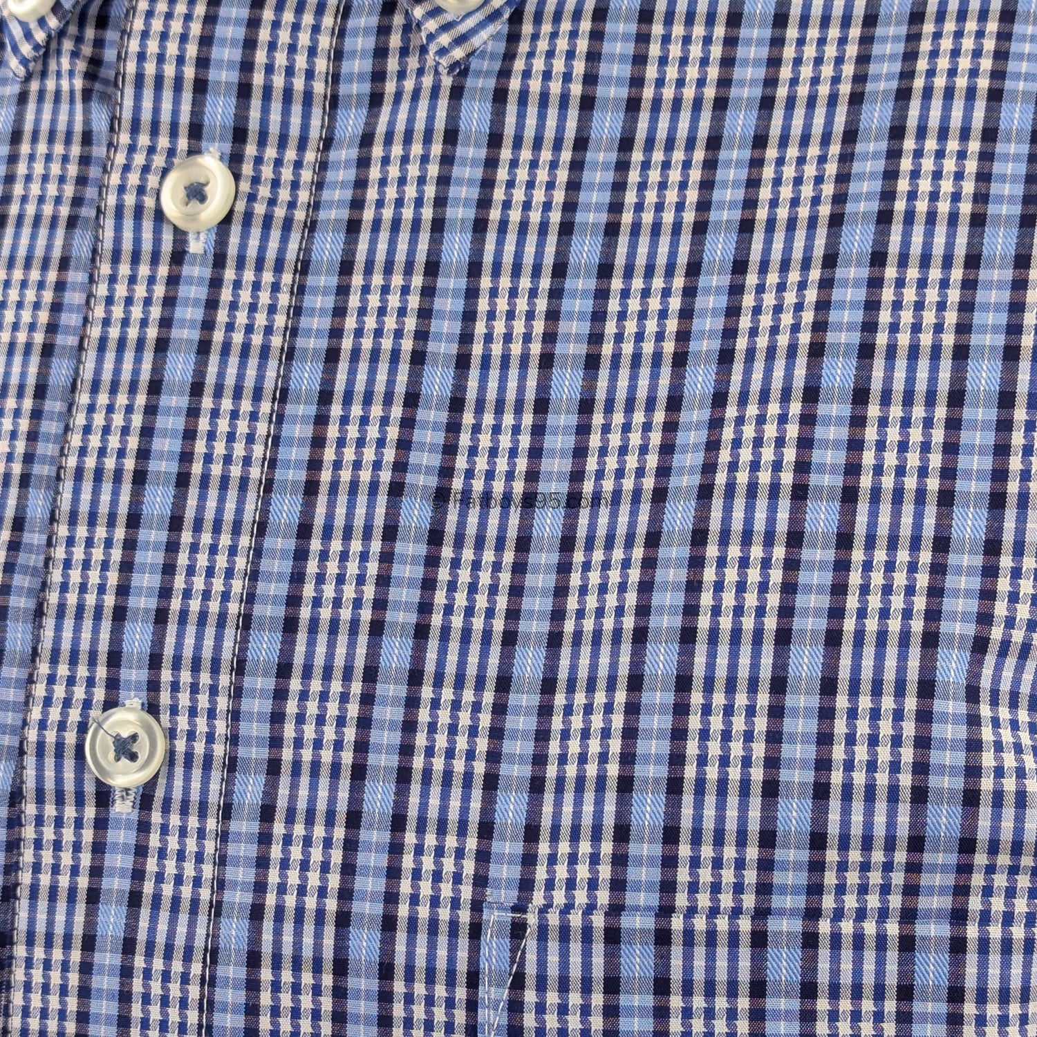 Double Two Bamboo Check L/S Shirt - GS4290 - Blue 3
