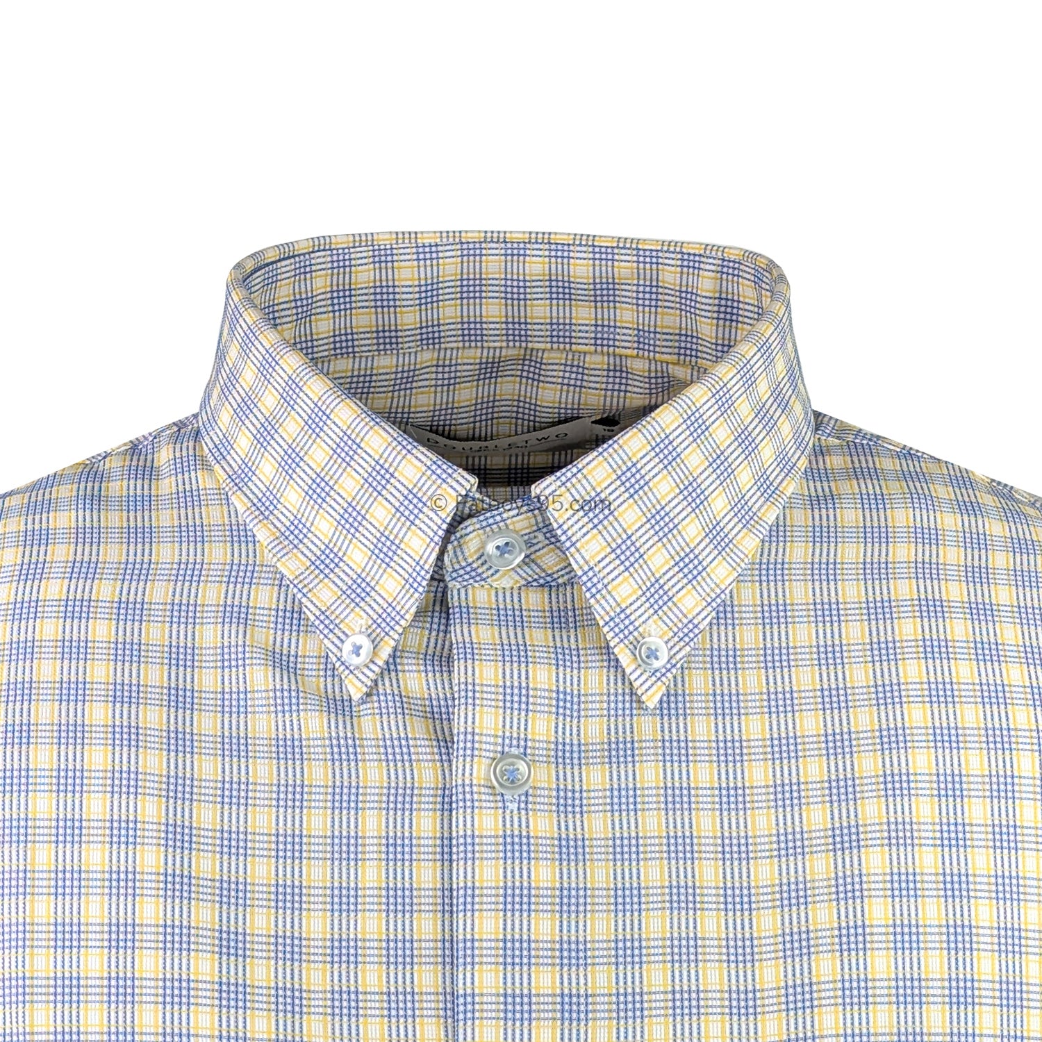 Double Two Bamboo Check L/S Shirt - GS4292 - Yellow / Blue 2