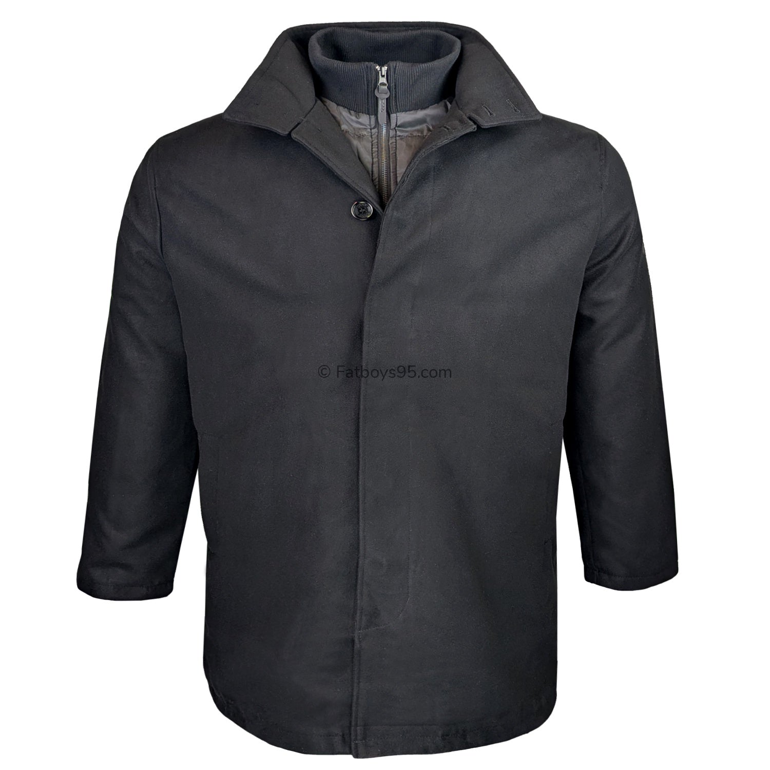 D555 Melton Overcoat - Elton (302006) - Black 1