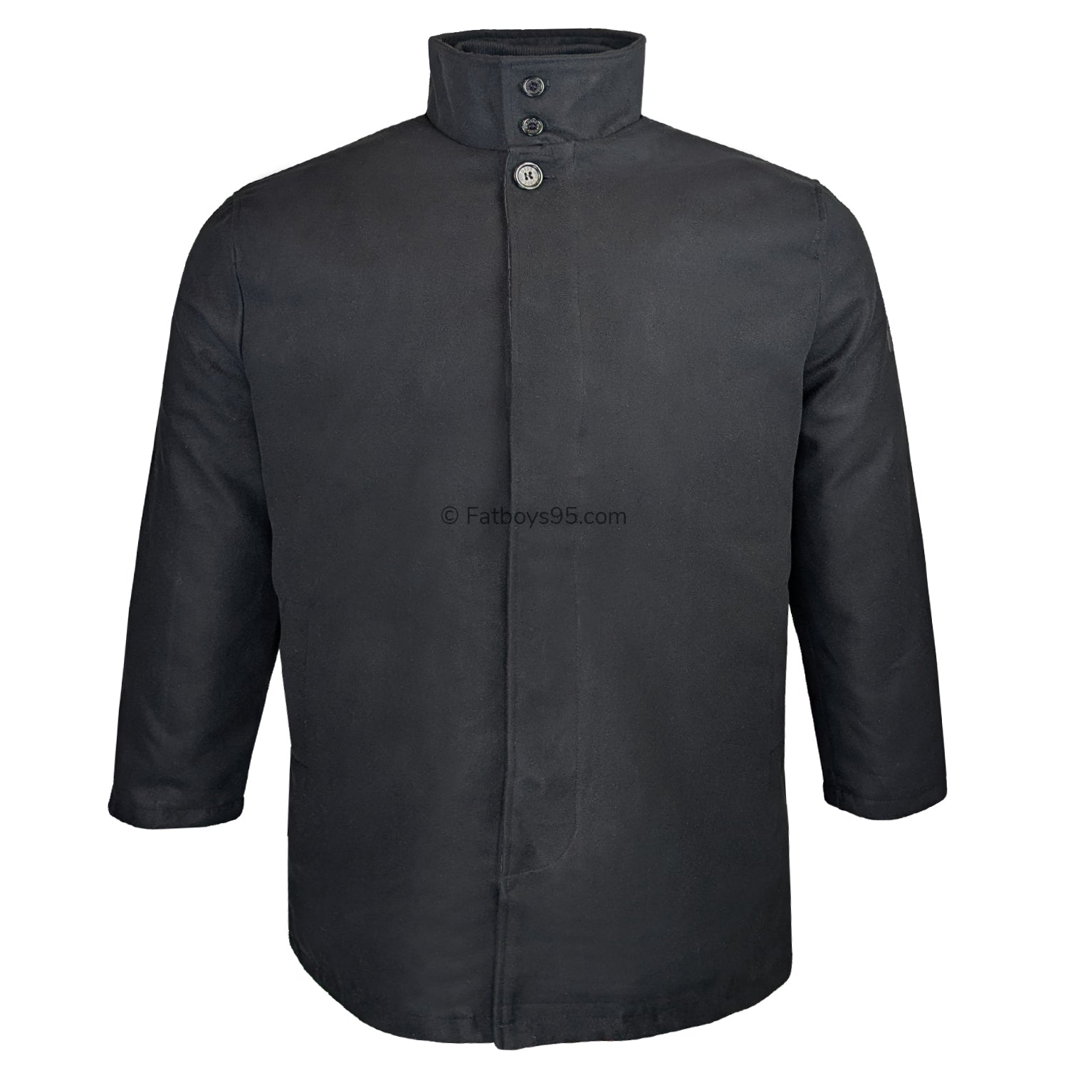 D555 Melton Overcoat - Elton (302006) - Black 4