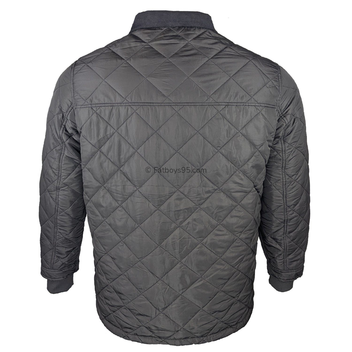 D555 Quilted Jacket with Corduroy Collar - Harborough (301805) - Black 3