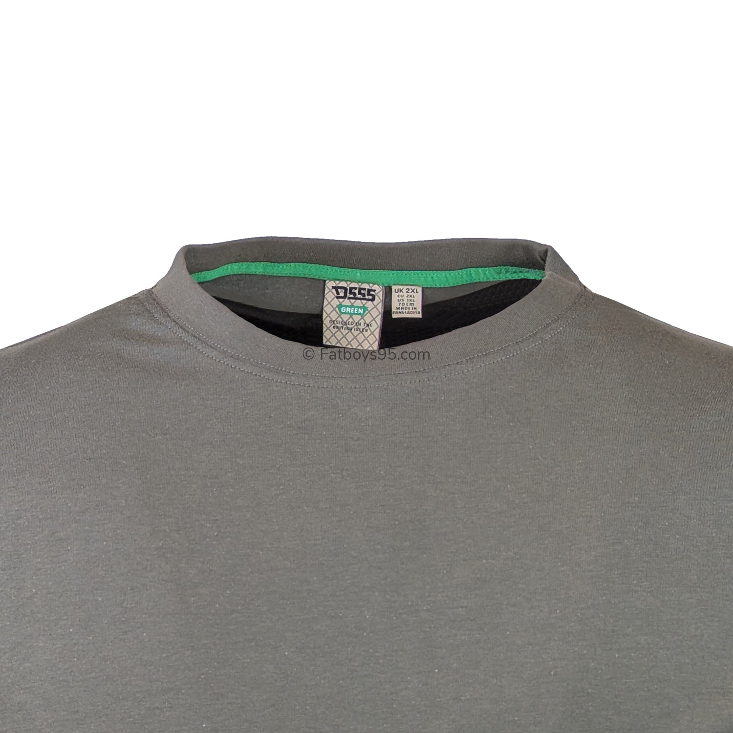 D555 Plain Round Neck T-Shirt - KS16581 - Khaki 2