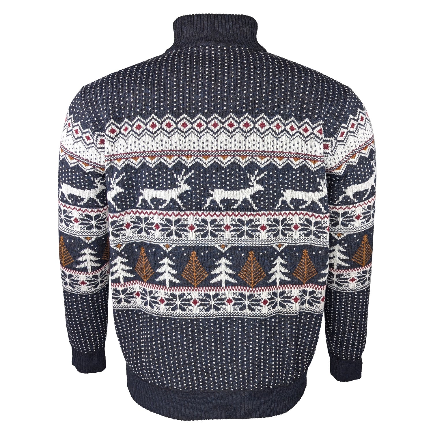 D555 1/4 Zip Xmas Jumper - Nicholas (801800) - Navy 3