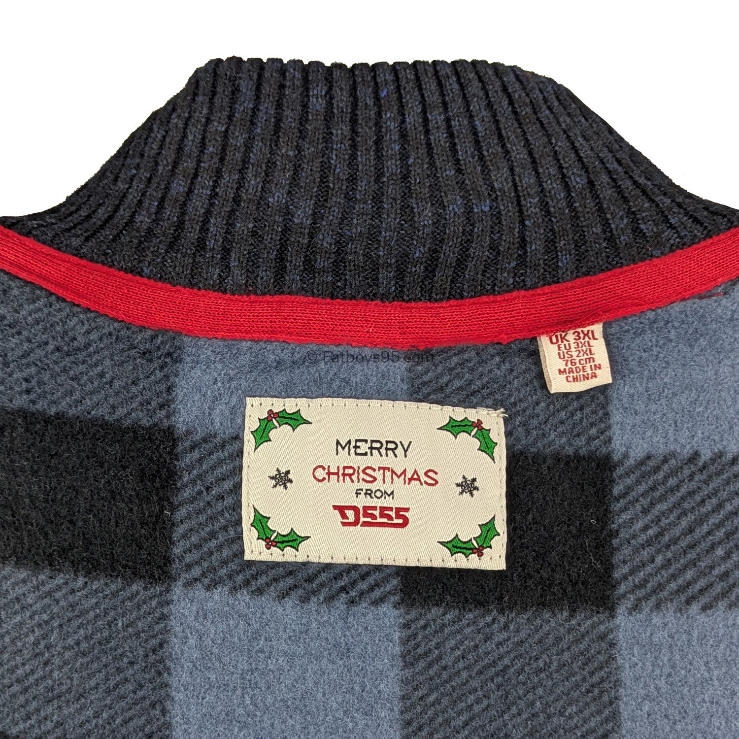 D555 1/4 Zip Xmas Jumper - Nicholas (801800) - Navy 7