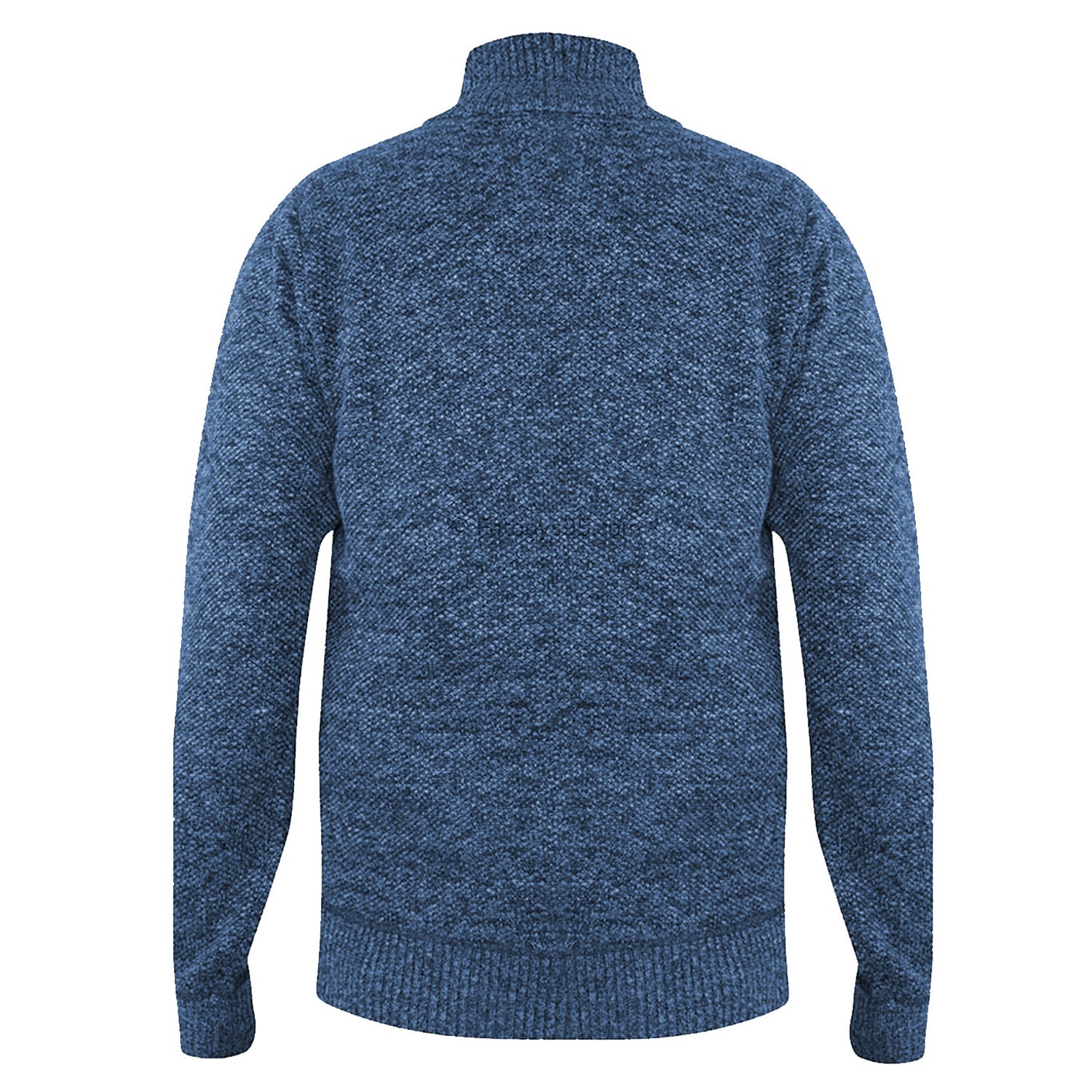 D555 Quarter Button / Zip Sweater - Wilmington - Blue Marl 2