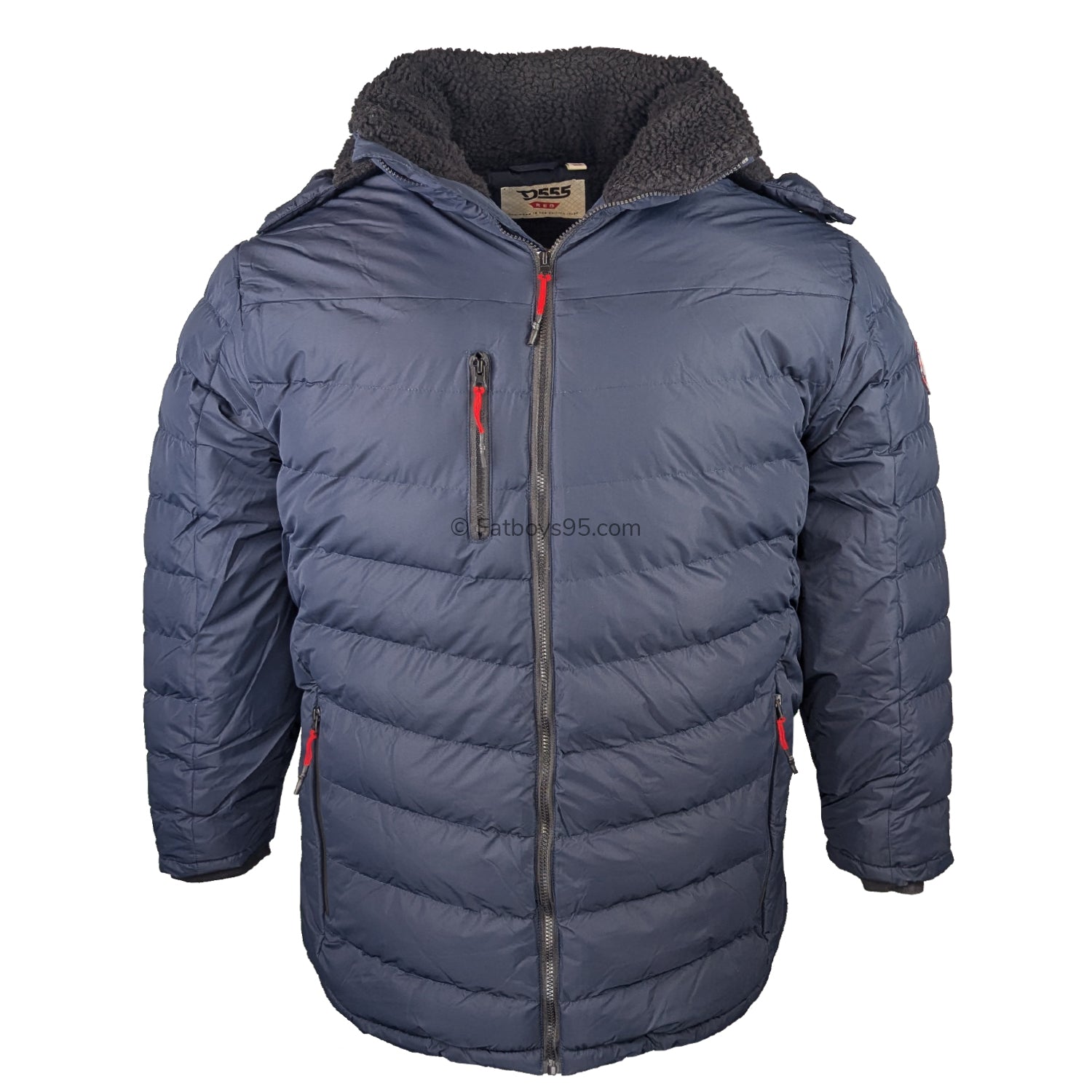 D555 Padded Jacket with Sherpa Lining - Workington (301809) - Navy 3