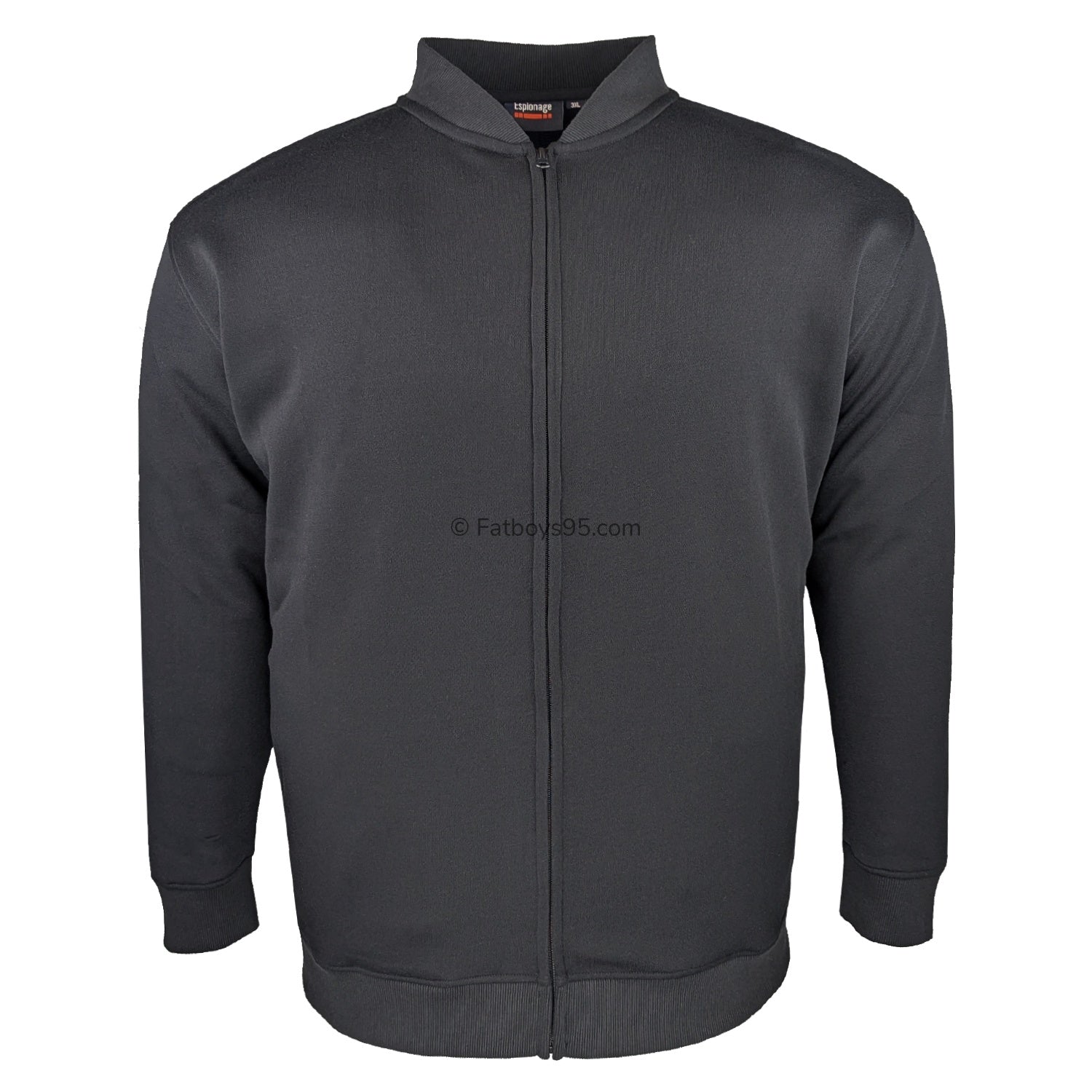 Espionage Full Zip Mandarin Collar Sweatshirt - LW172 - Black 1