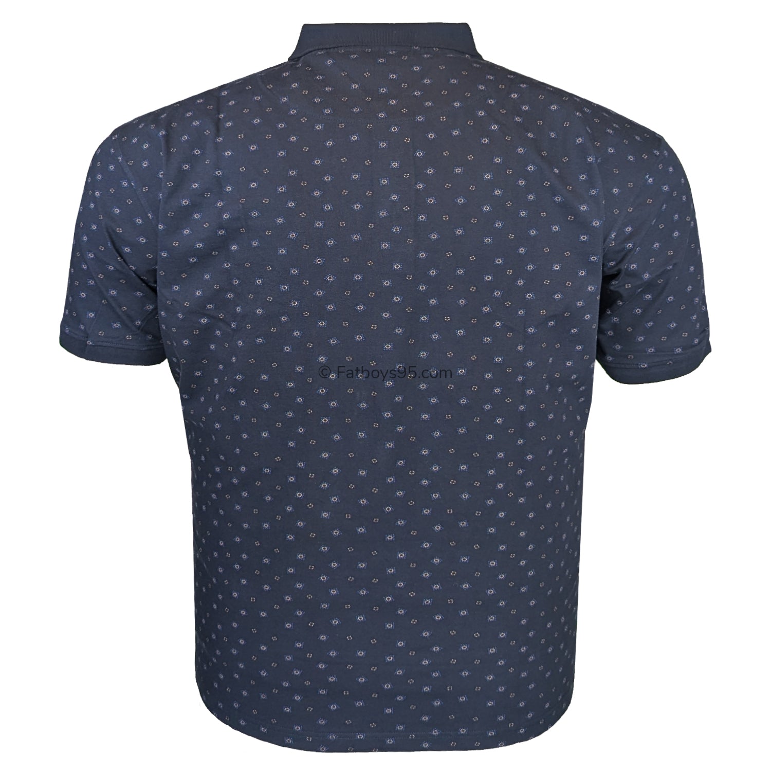 Espionage Geometric Print Polo - P164 - Navy 3