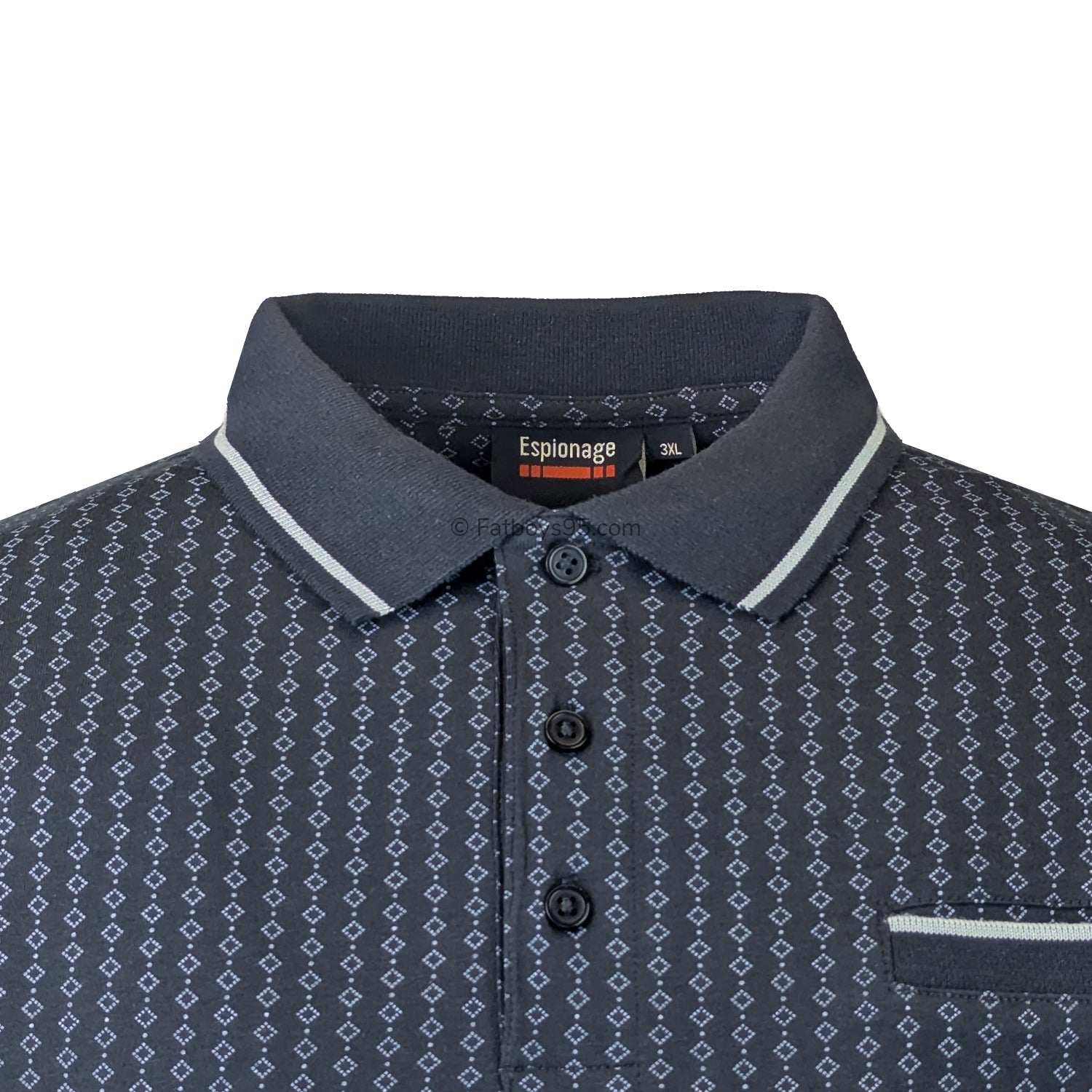 Espionage Diamond Jersey Polo - P189 - Navy / Blue 2