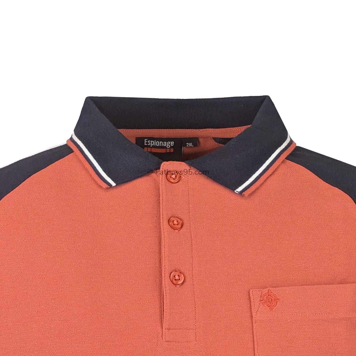 Espionage Cut & Sew Polo - P190 - Dark Coral / Navy 2