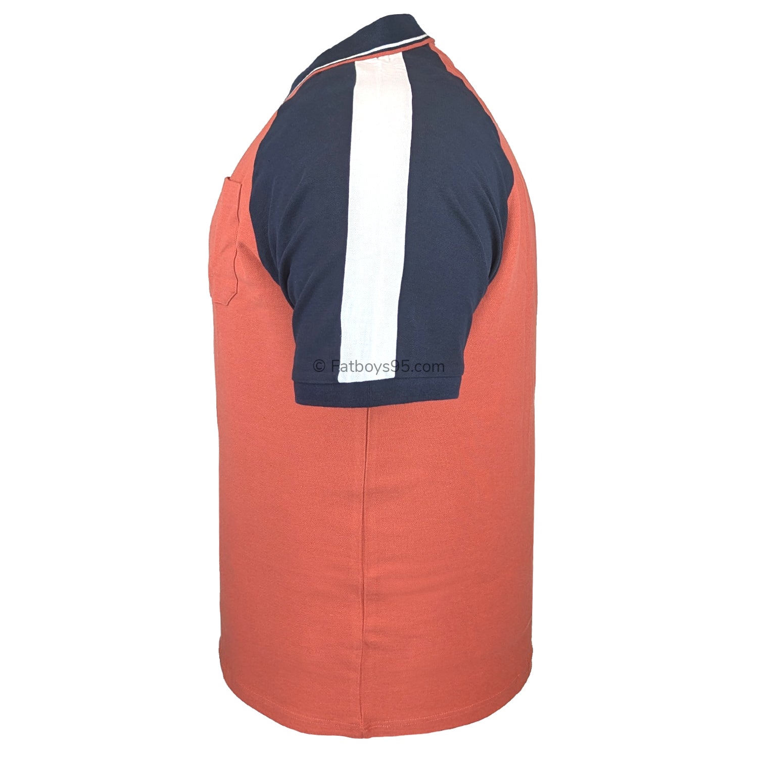 Espionage Cut & Sew Polo - P190 - Dark Coral / Navy 4
