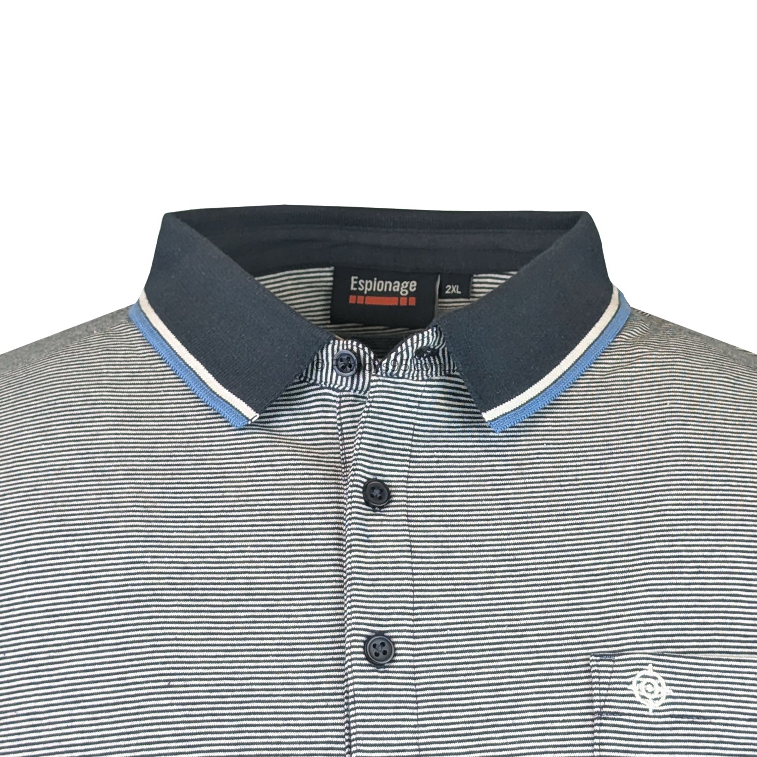 Espionage Stripe Jersey Polo - P191 - Navy 2