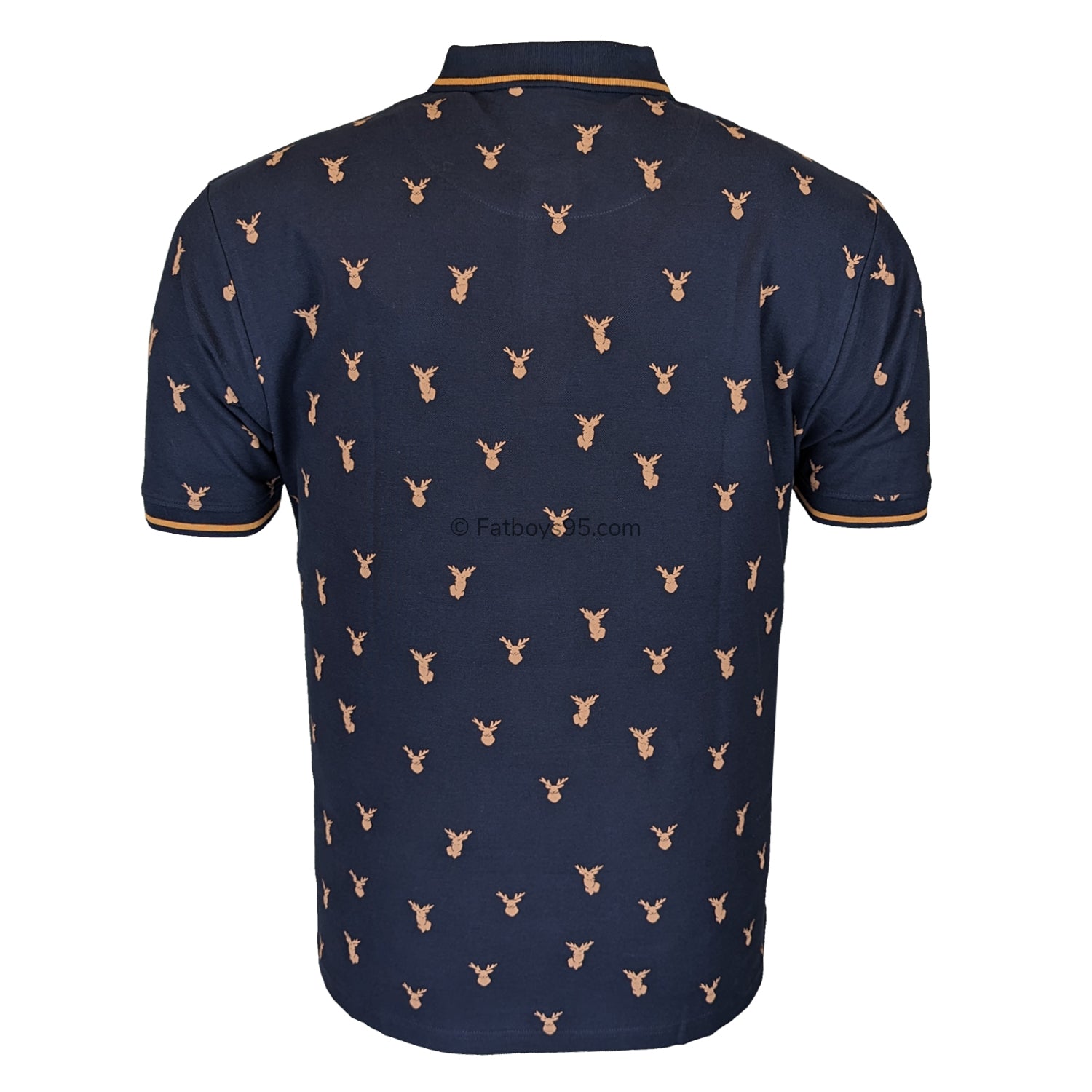 Espionage Stag Print Polo - P201 - Navy 3