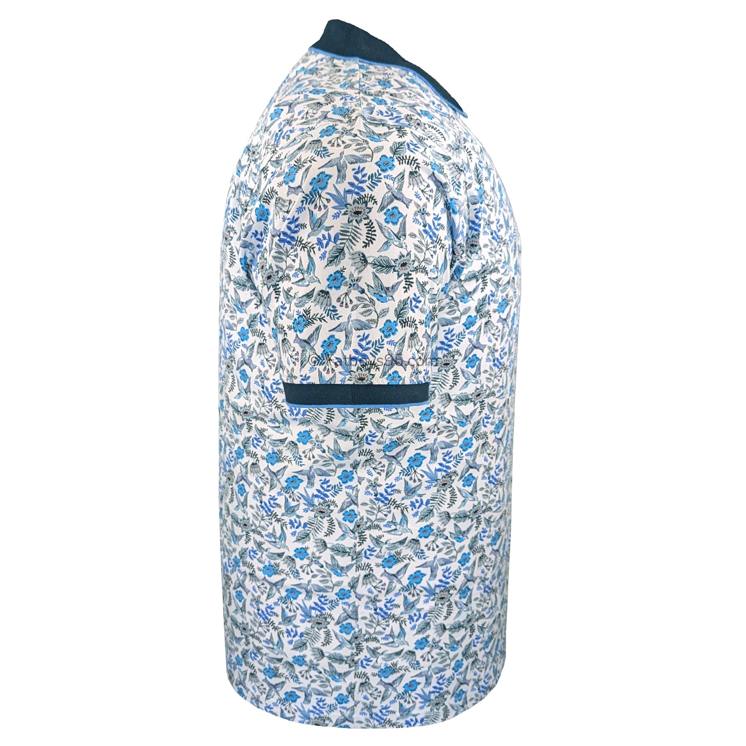 Espionage All Over Bird Print Polo - P224 - Navy 6