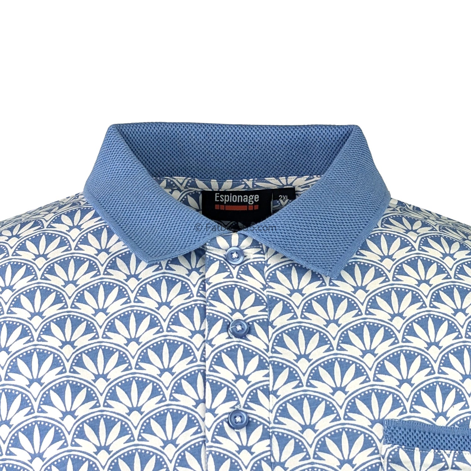 Espionage Geo Print Polo - P231 - Blue / White 2