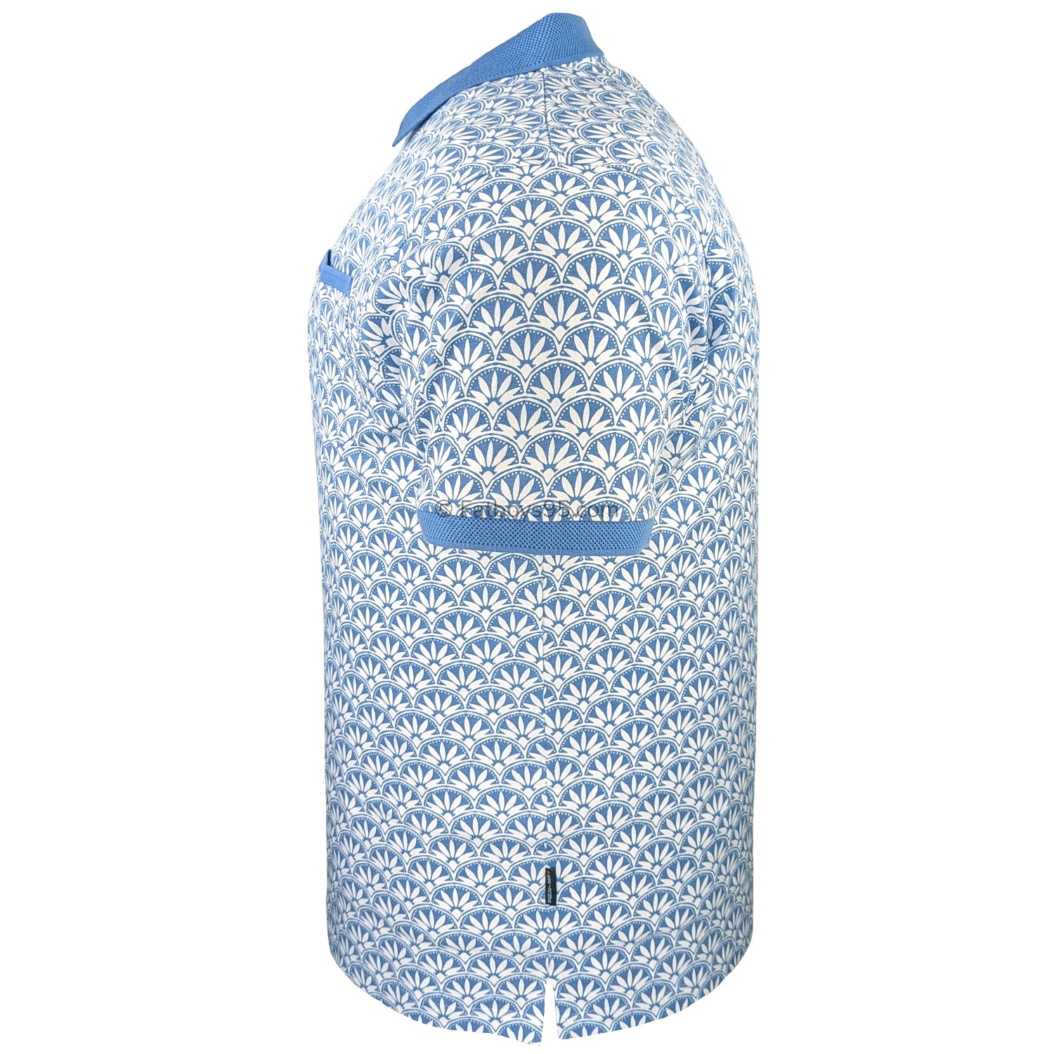 Espionage Geo Print Polo - P231 - Blue / White 4