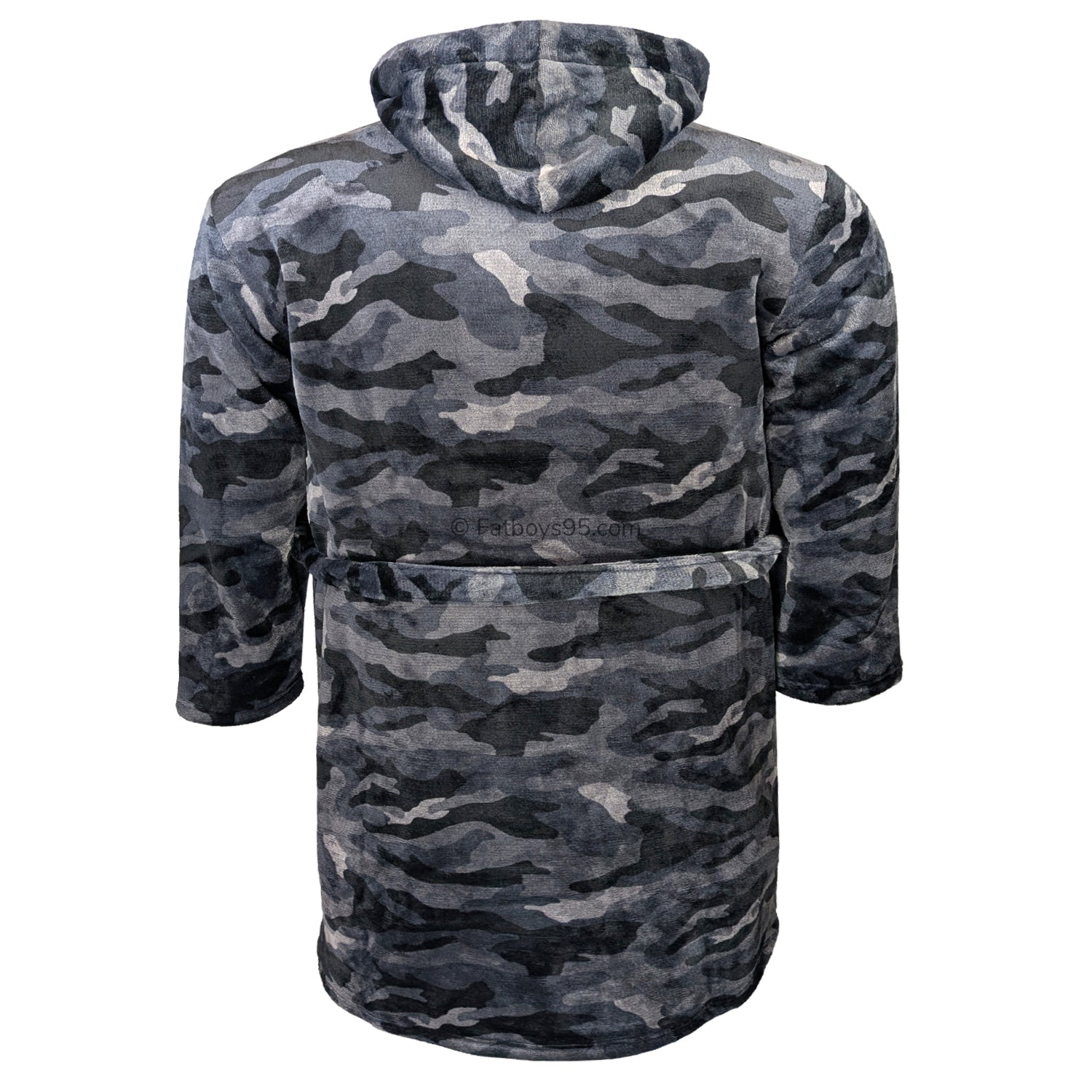 Espionage Camo Fleece Dressing Gown - PJ159 - Black / Grey 3