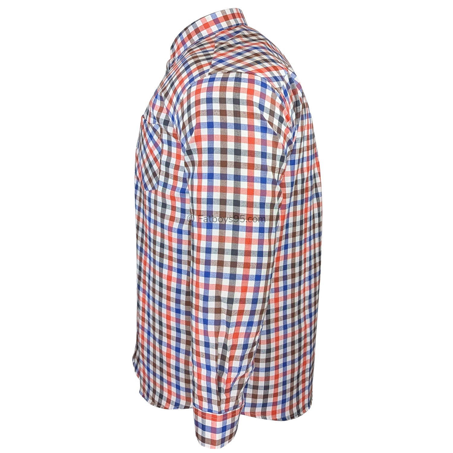 Espionage L/S Shirt - SH377 - Royal / Brown / Orange 4