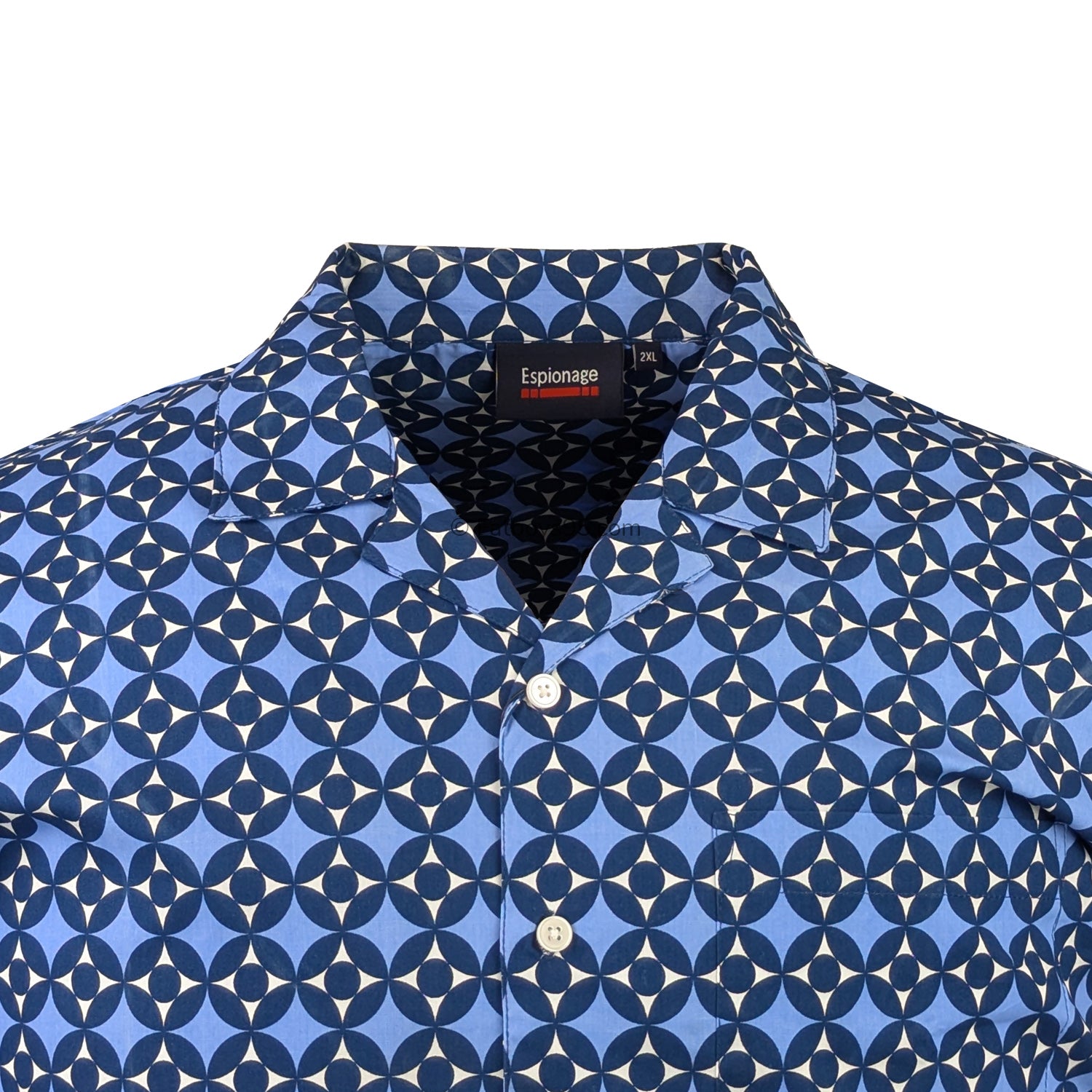 Espionage Geometric Print S/S Shirt - SH417 - Blue 2