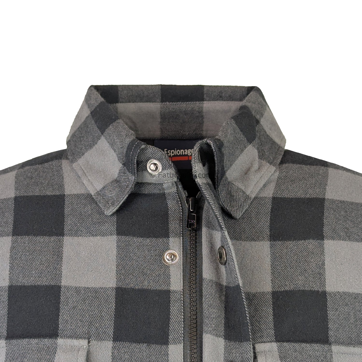 Espionage Brushed Cotton L/S Overshirt - SH423 - Black / Charcoal 3