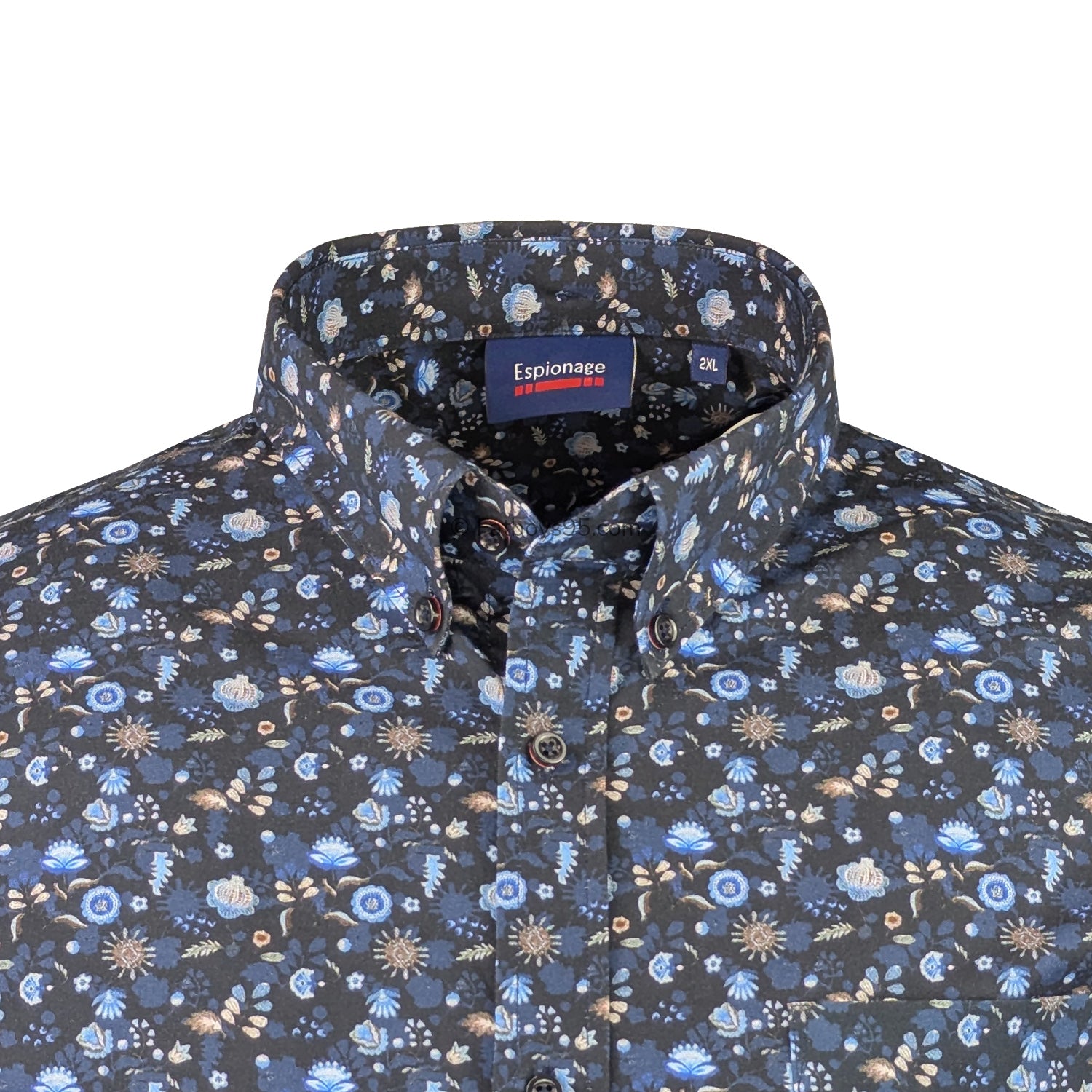 Espionage Floral Print S/S Shirt - SH425 - Navy 2