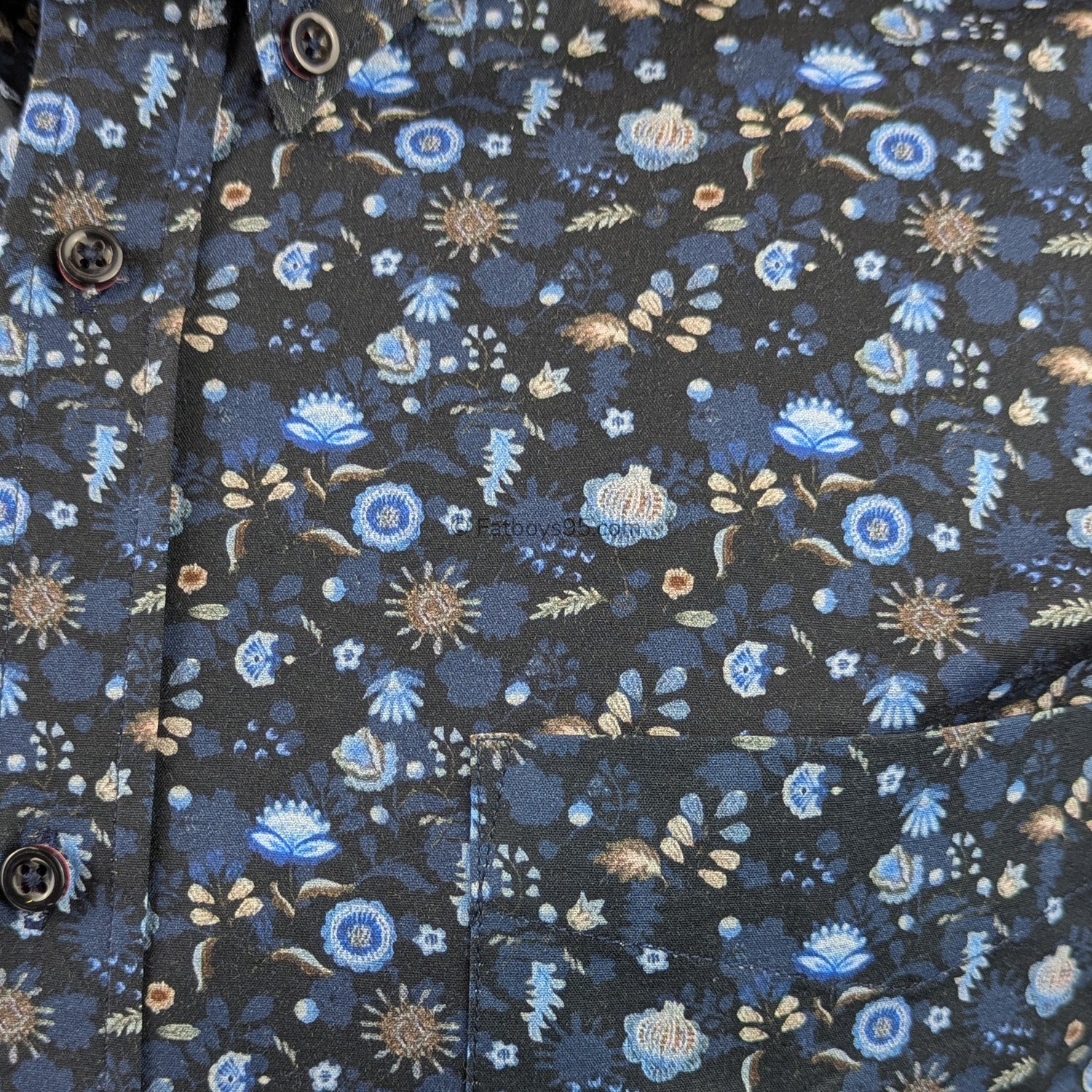 Espionage Floral Print S/S Shirt - SH425 - Navy 3