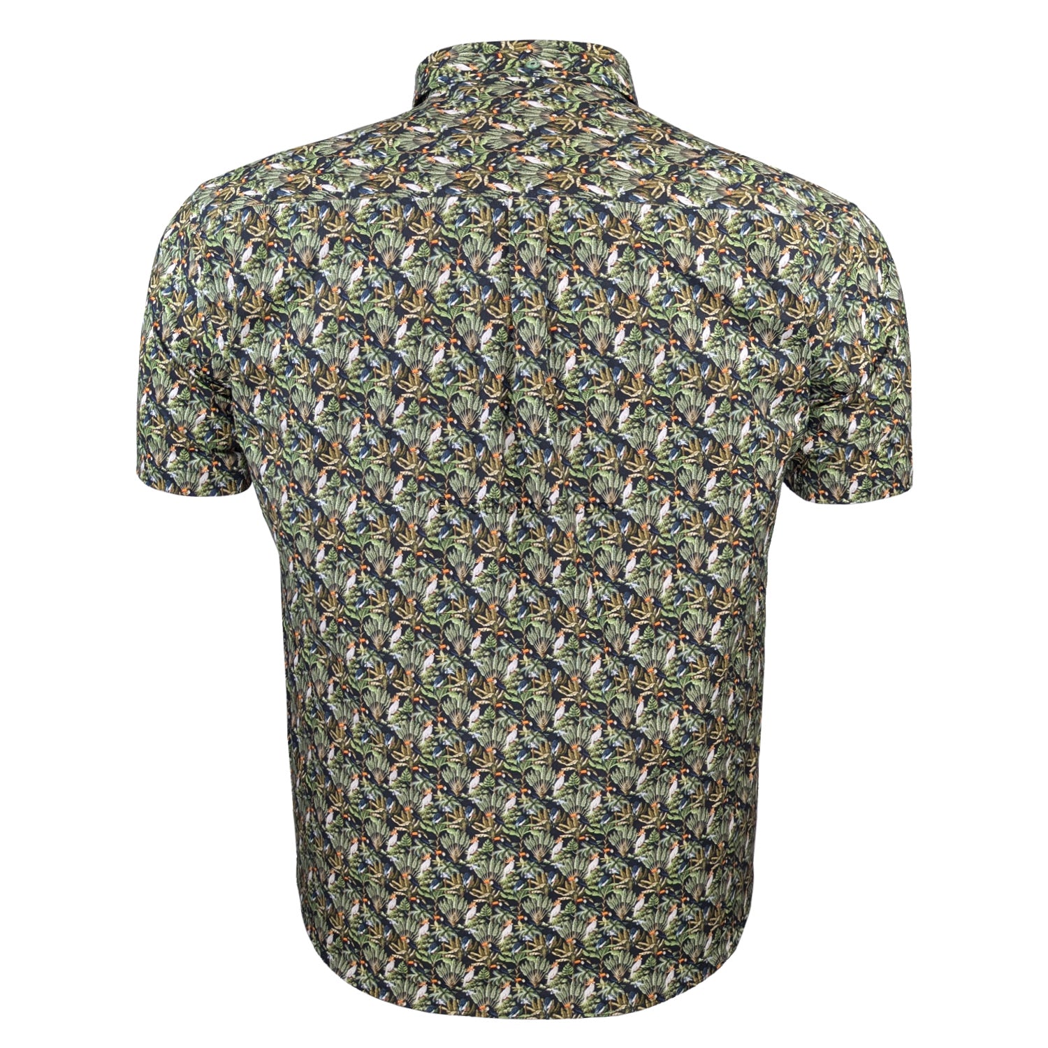 Espionage Bird Print S/S Shirt - SH429 - Navy / Green 4