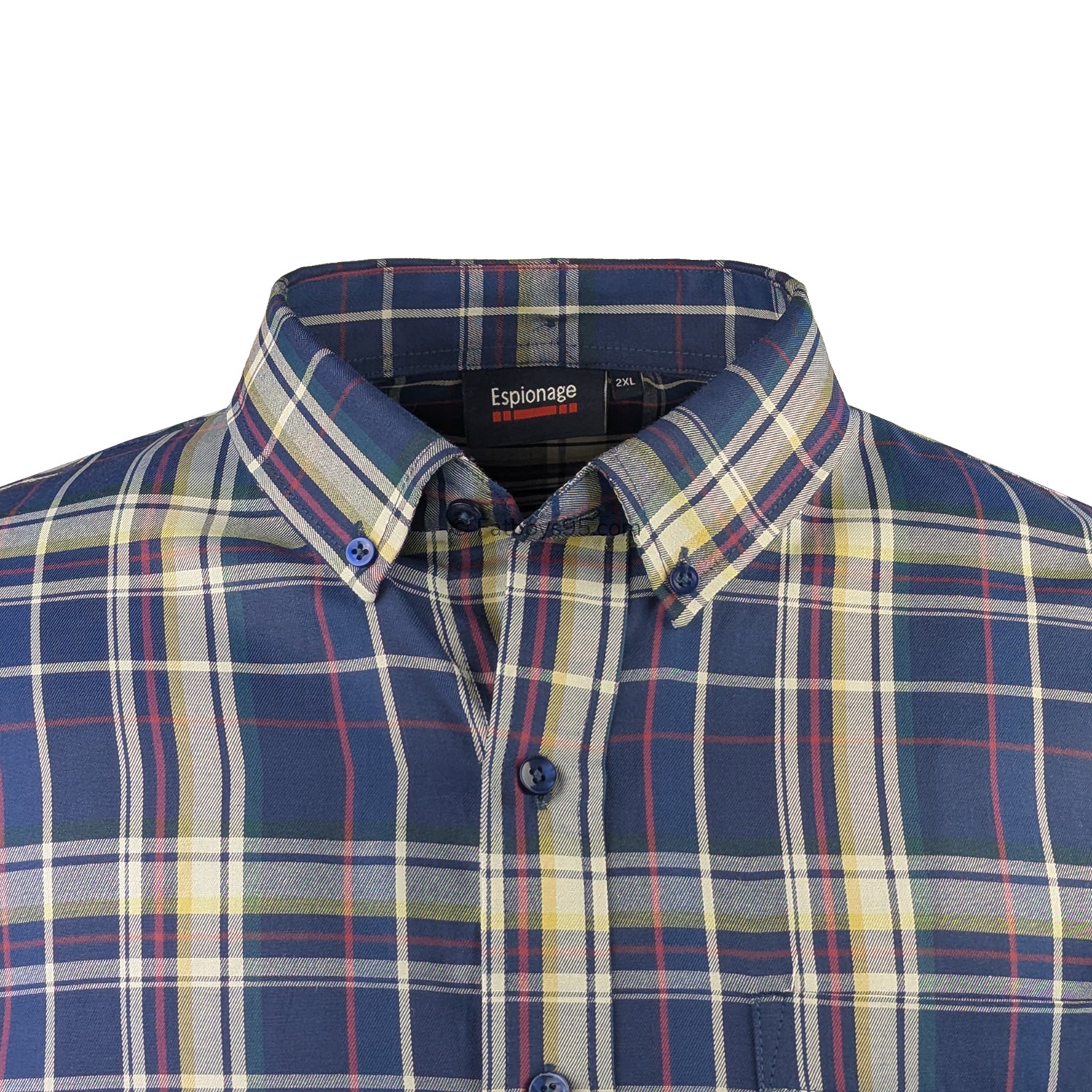 Espionage Check S/S Shirt - SH447 - Navy 2